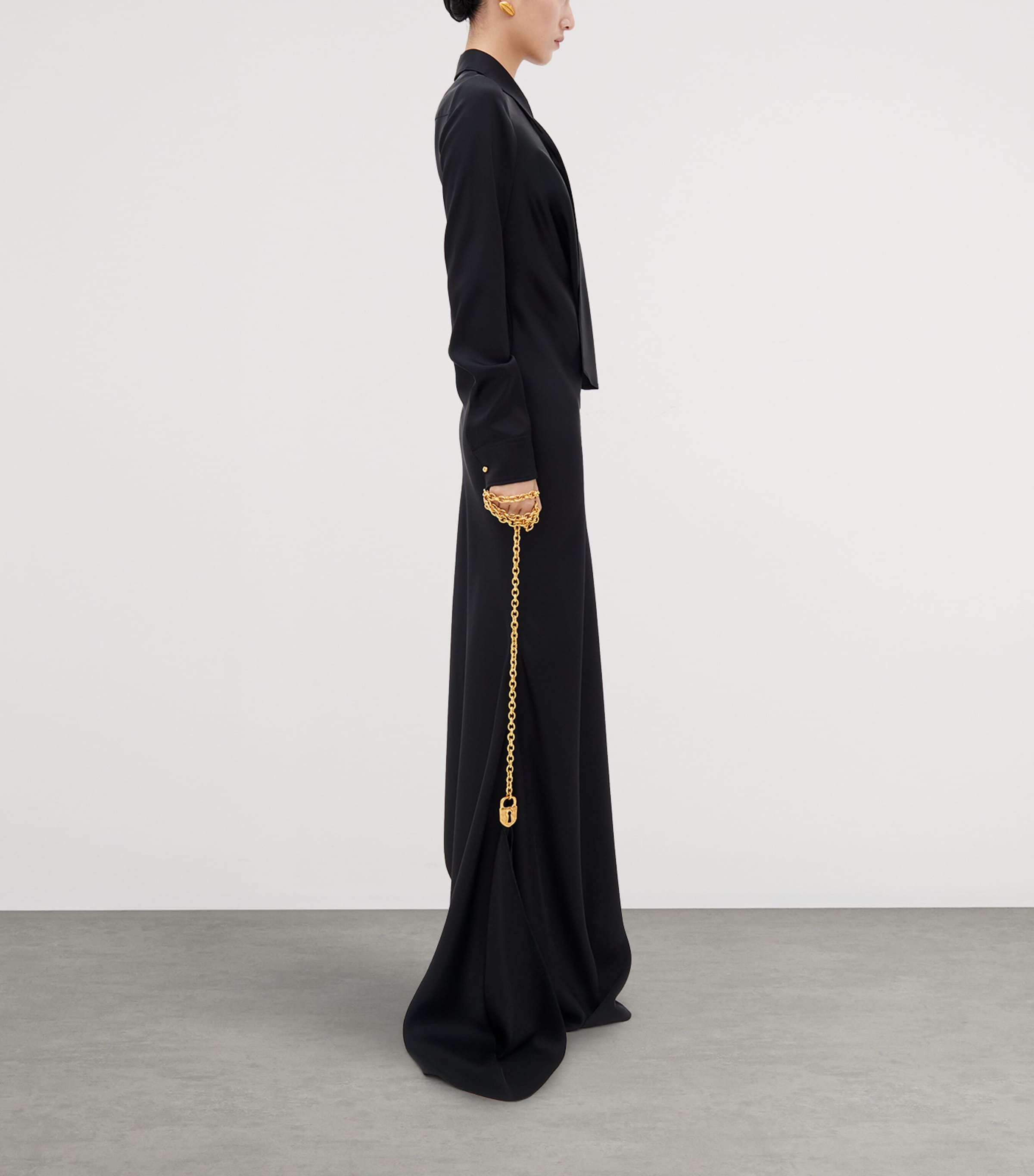 Schiaparelli Womens Silk Bijoux Shirt Dress Black Image 4