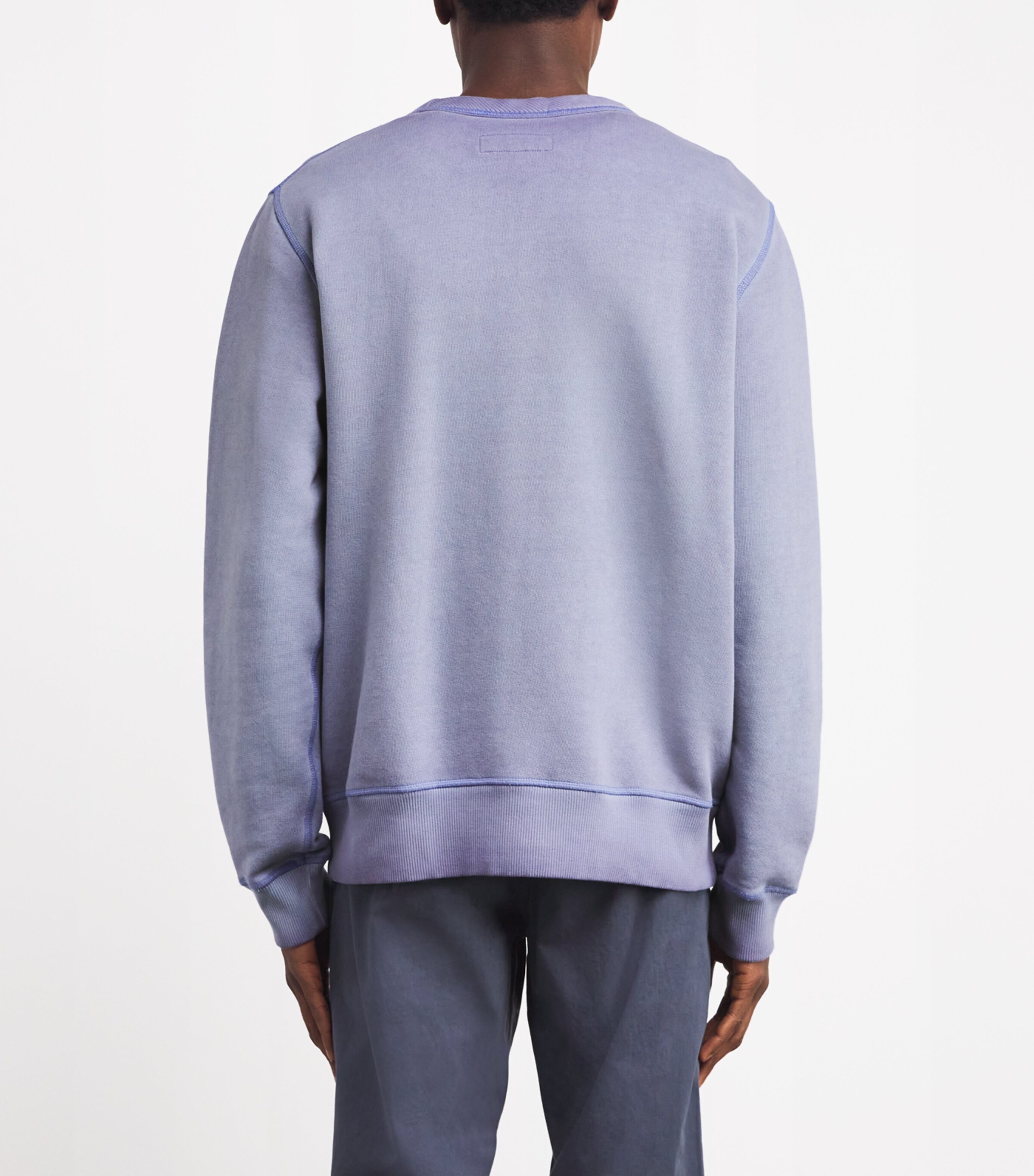 Rag & Bone Mens Cotton-Blend Washed Sweatshirt Heron Blue Image 4