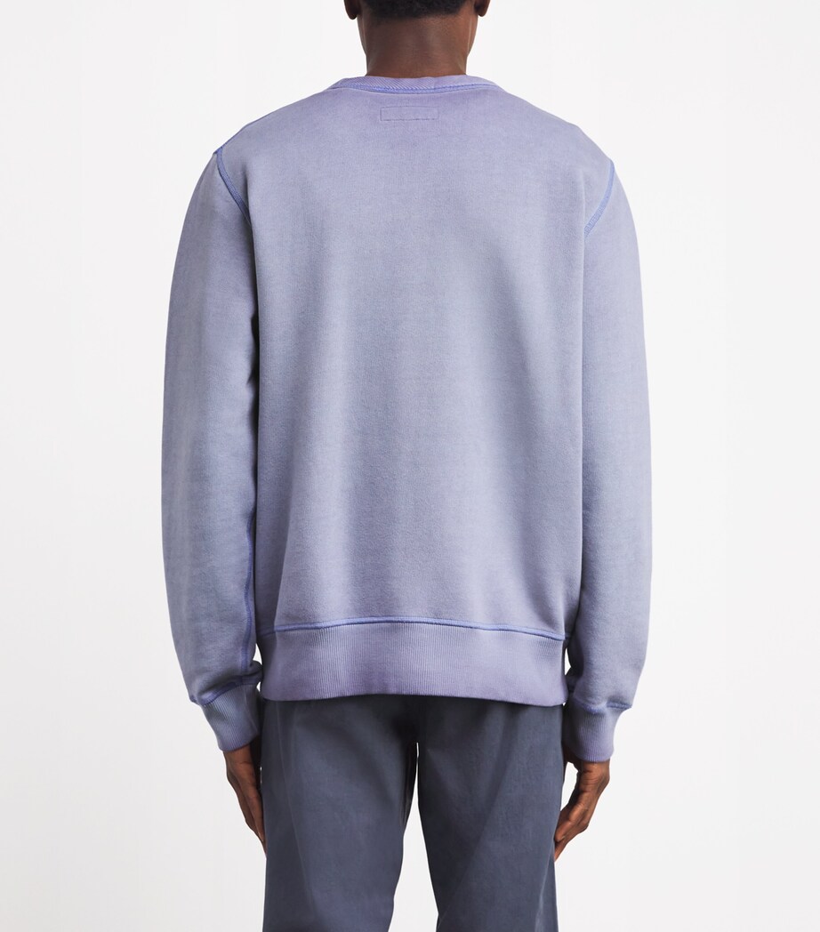 Rag & Bone Mens Cotton-Blend Washed Sweatshirt Heron Blue Image 4