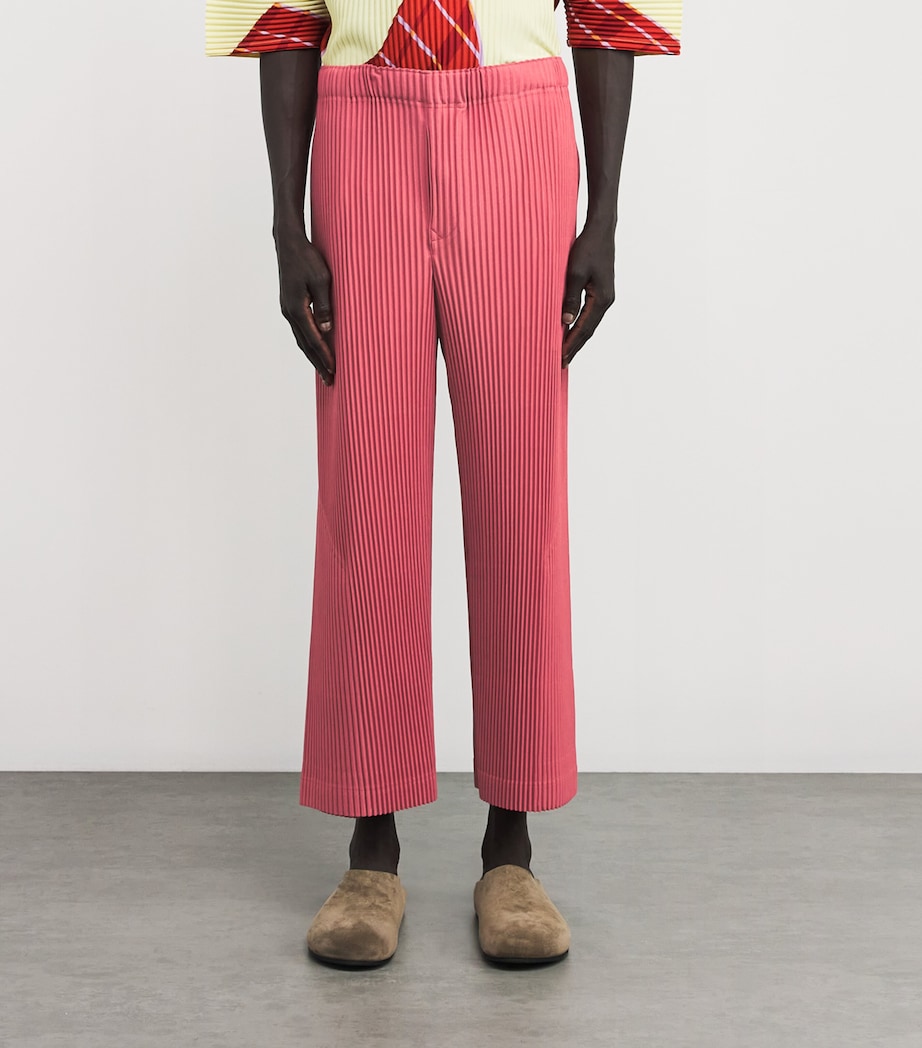 Pleated Straight Trousers 25-DUSKY RED Image 3
