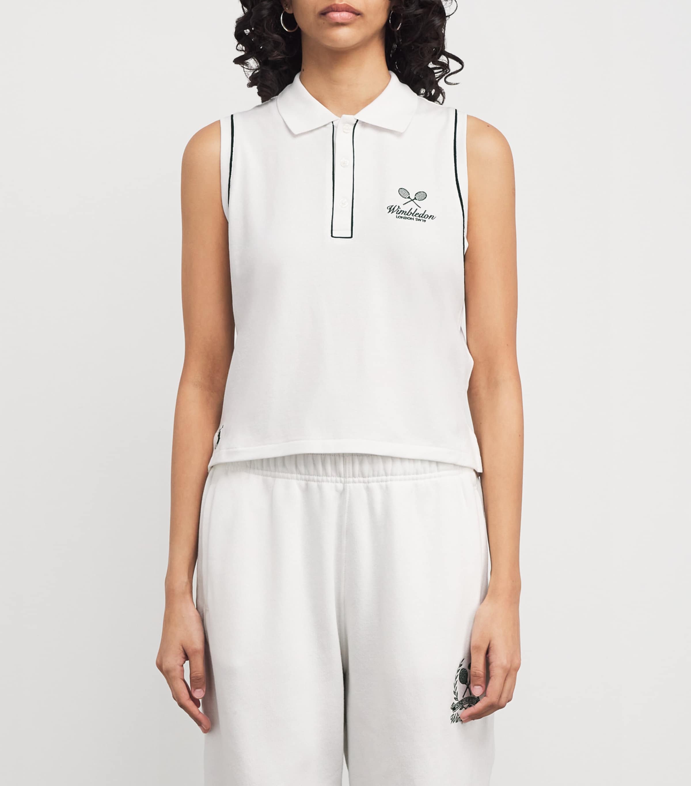 Polo Ralph Lauren Womens x Wimbledon Stretch-Cotton Polo Shirt White Image 3