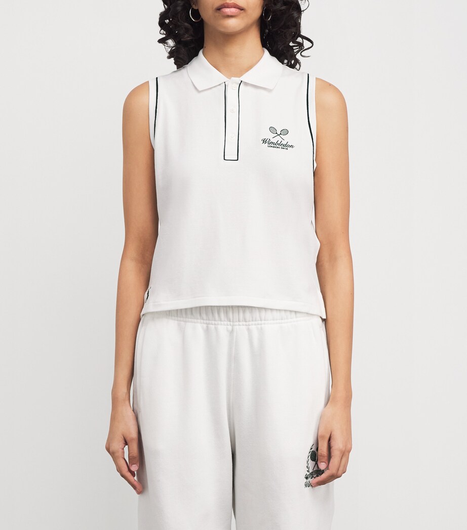 Polo Ralph Lauren Womens x Wimbledon Stretch-Cotton Polo Shirt White Image 3