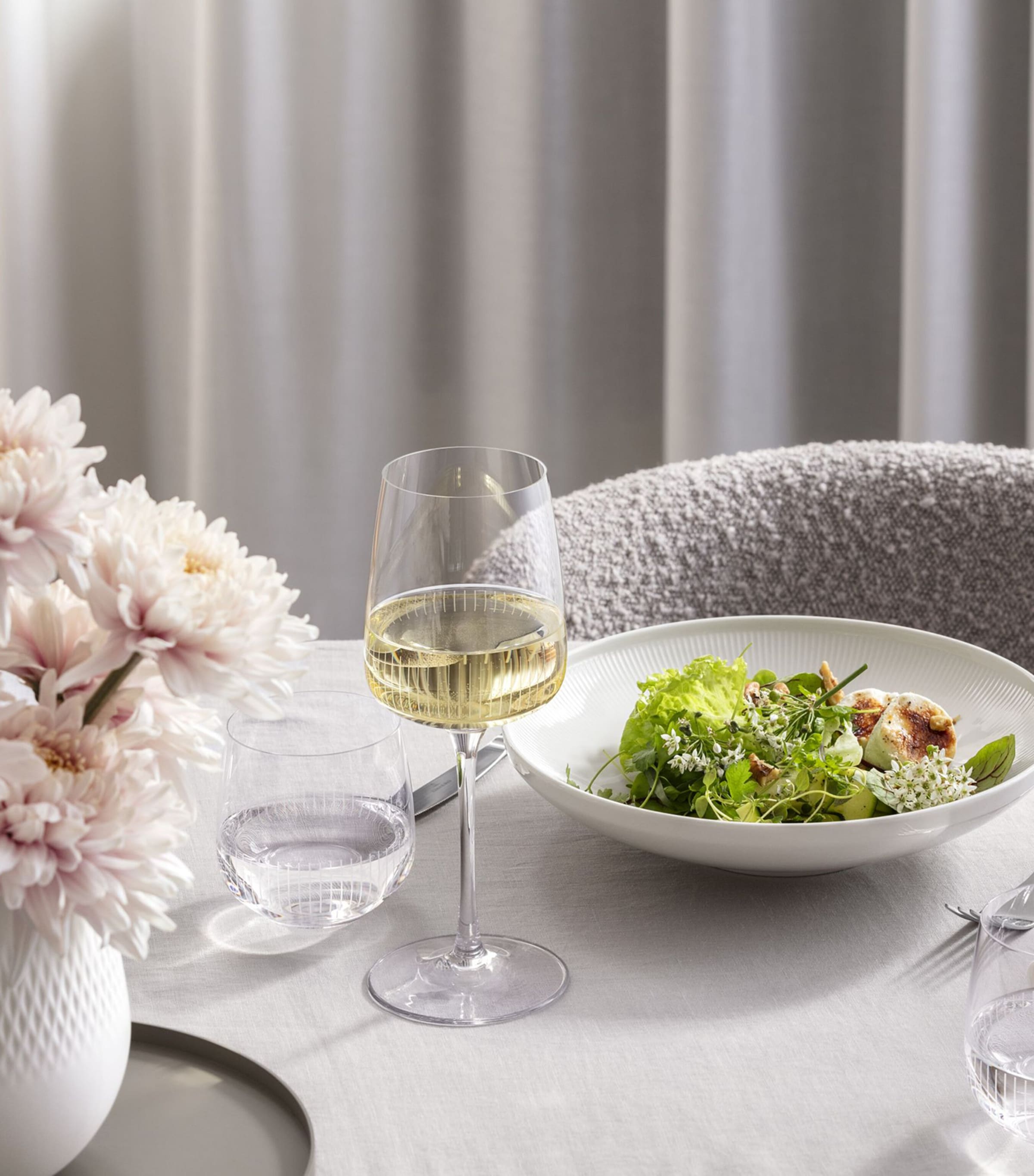 Set of 4 Crystal Afina White Wine Glasses (125ml) CLEAR Image 2