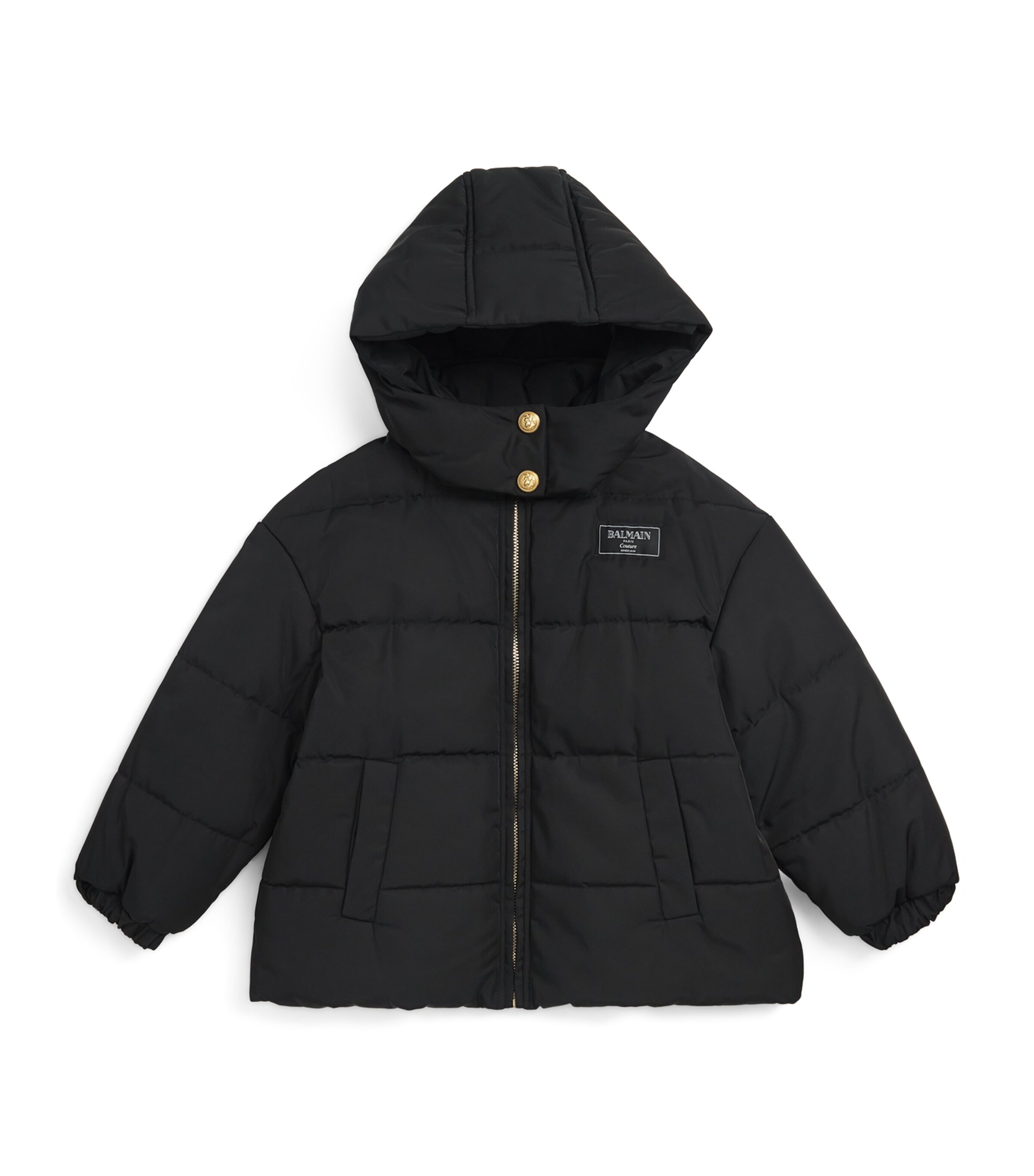 Balmain Kids Hooded Label-Detail Puffer Jacket (8-14 Years) Image 1