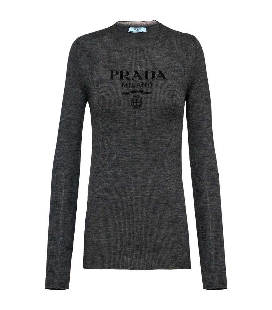 Wool-Blend Superfine Logo Sweater F0308 Image 1