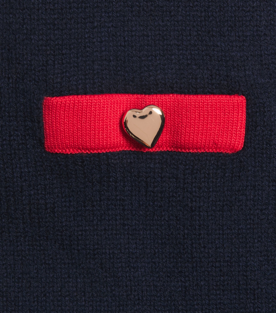 Self-Portrait Kids Bow-Detail Dress (3-12 Years) Navy Image 3