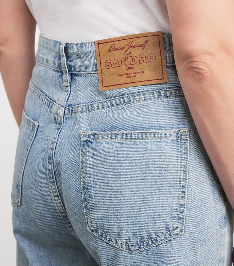 Mid-Rise Straight Jeans BLUE Image 6