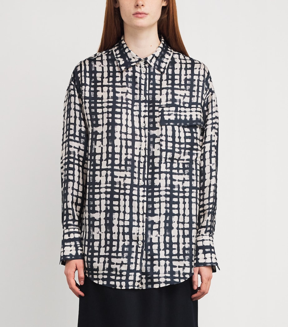Silk Twill Printed Shirt WHITE Image 3