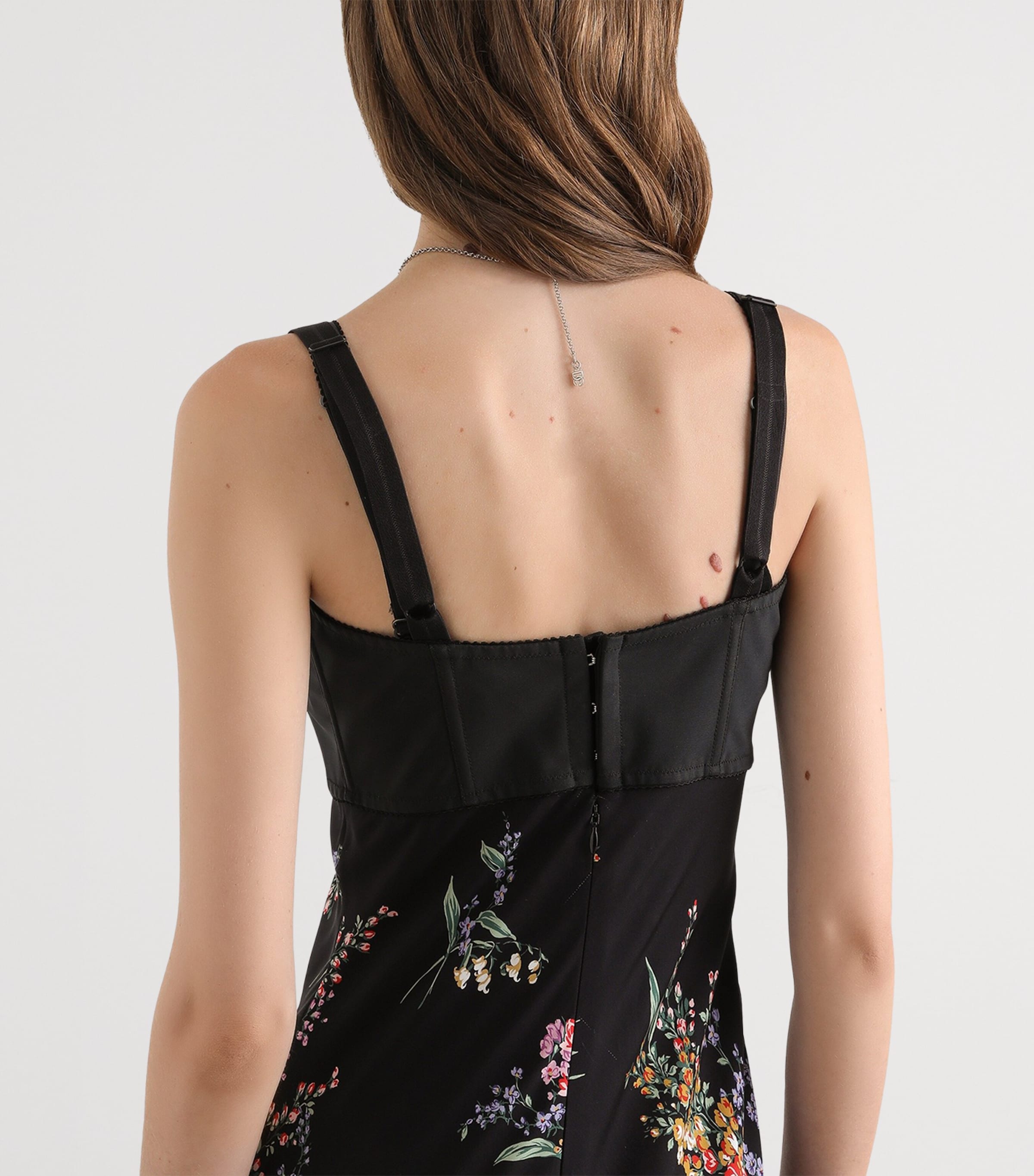 Dolce&Gabbana Womens Silk-Blend Floral Maxi Dress Mazz Image 5