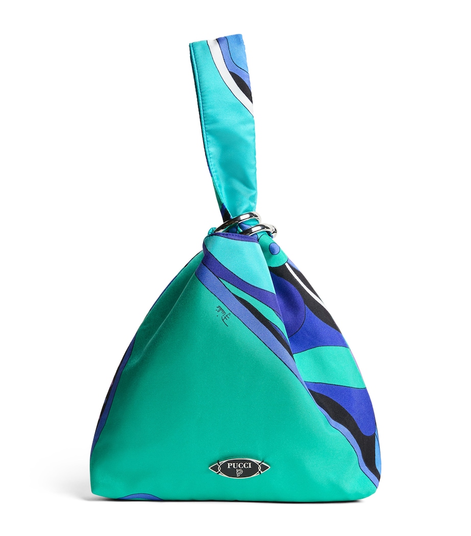 PUCCI Silk Orchidee Top-Handle Bag Turquoise Image 1