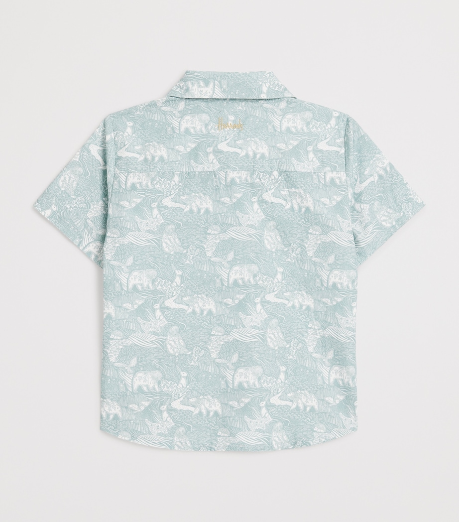 Harrods Cotton Woodland Print Shirt (2-8 Years) Green Image 2