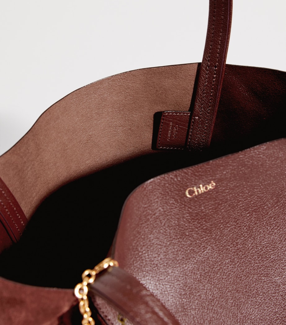 Medium Leather Spin Tote Bag CRAFTY BROWN Image 4