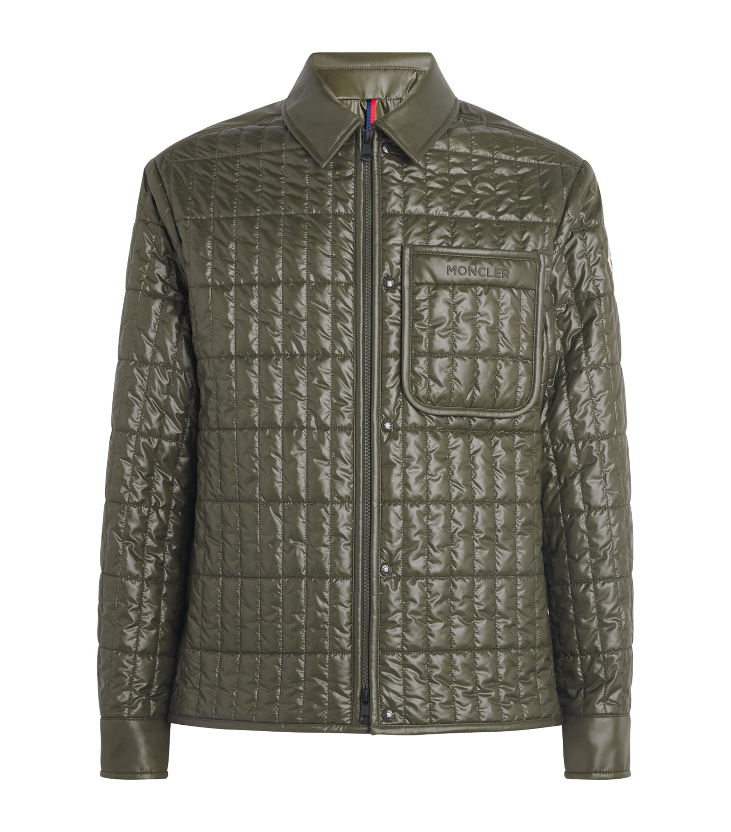 Moncler Quilted Madiere Overshirt In Green
