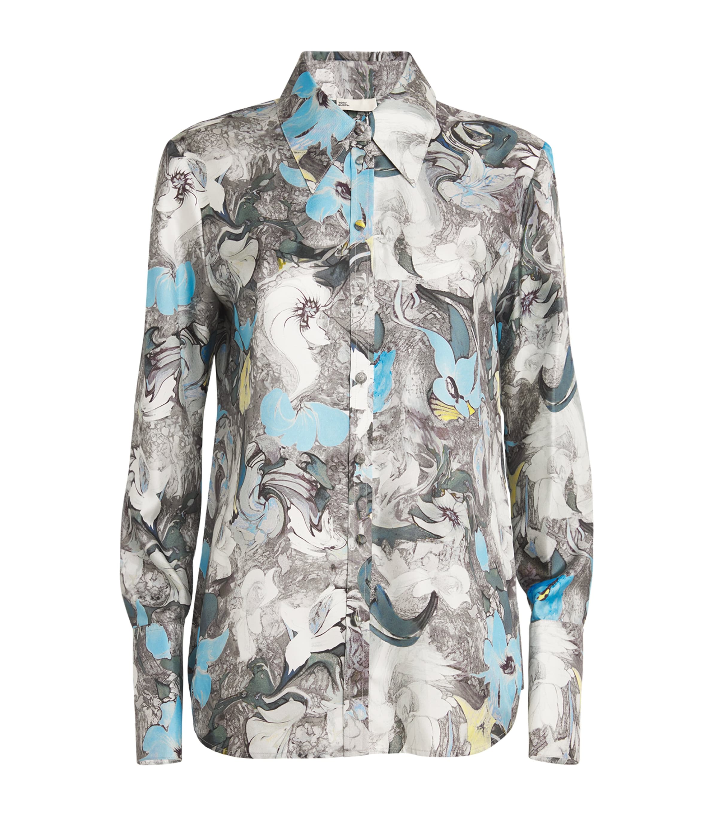 Shop Tory Burch Silk Twill Printed Shirt