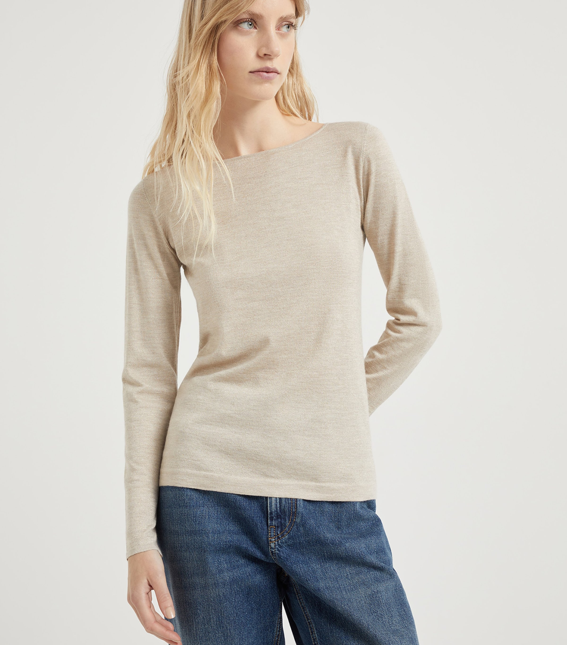 Brunello Cucinelli Womens Cashmere-Silk-Blend Sweater Image 2