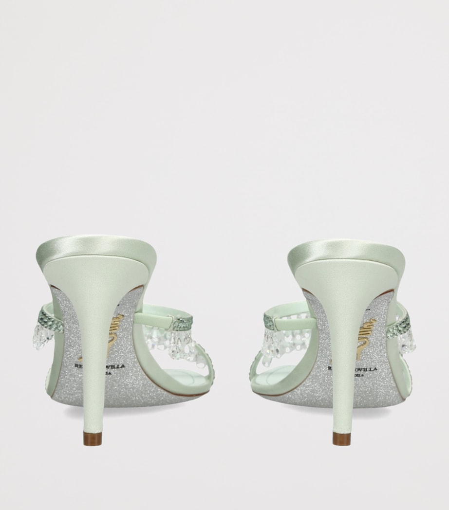 René Caovilla Leather Chandelier Mules 80 Pale Green Image 4