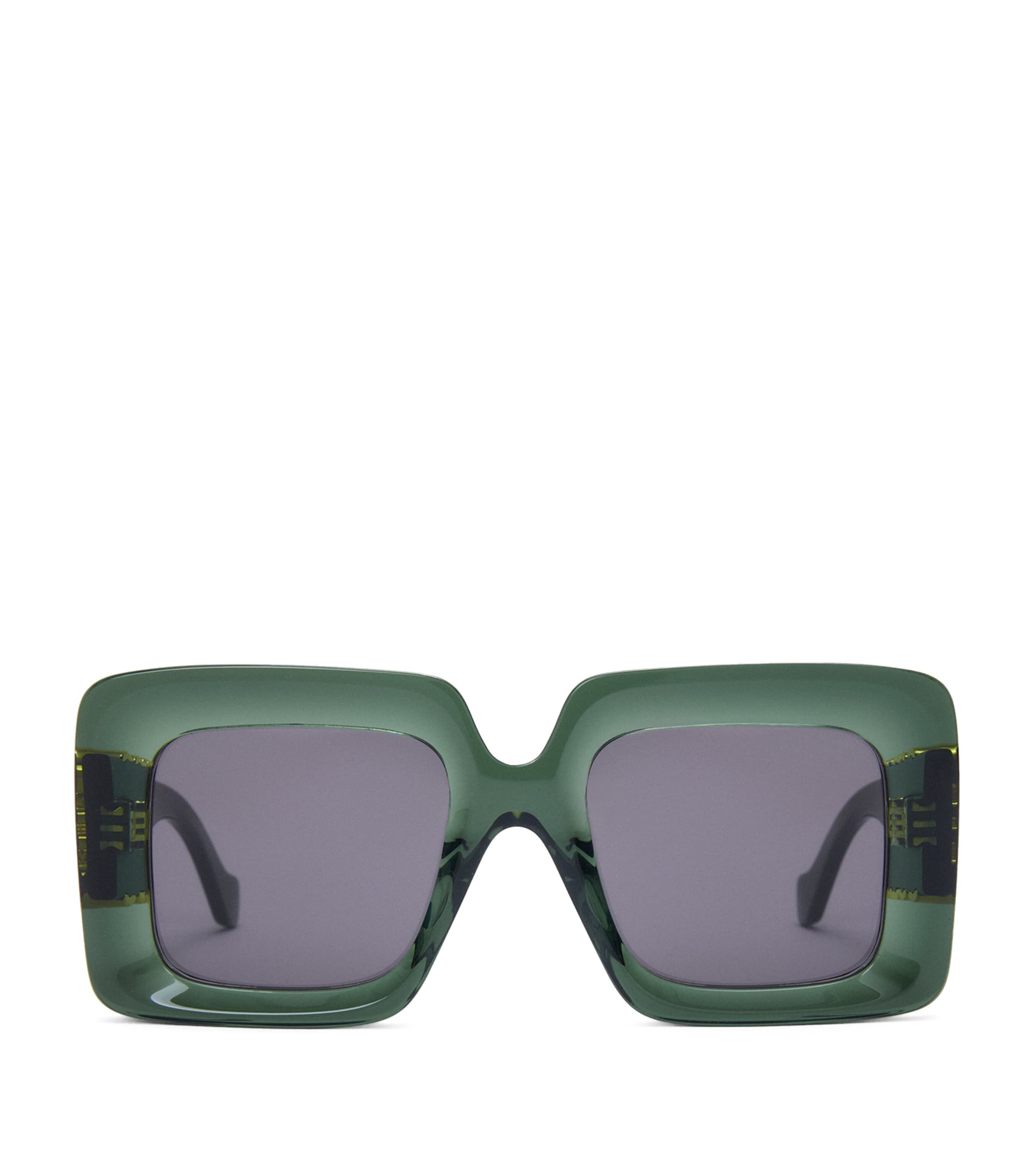 Bevelled Square Sunglasses DARK GREEN Image 1