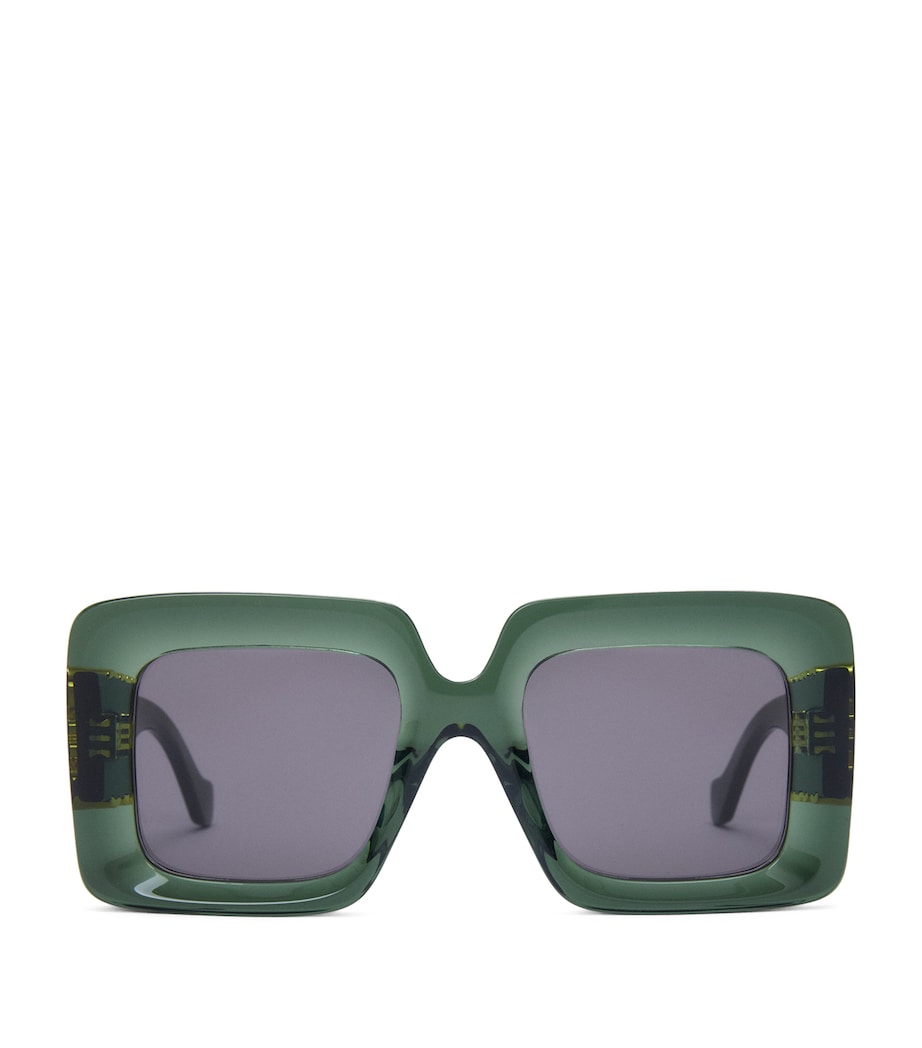 Bevelled Square Sunglasses DARK GREEN Image 1
