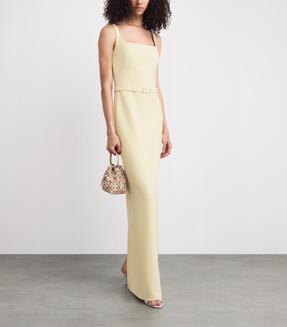 Safiyaa Womens Sleeveless Monica Gown Pale Yellow Image 2