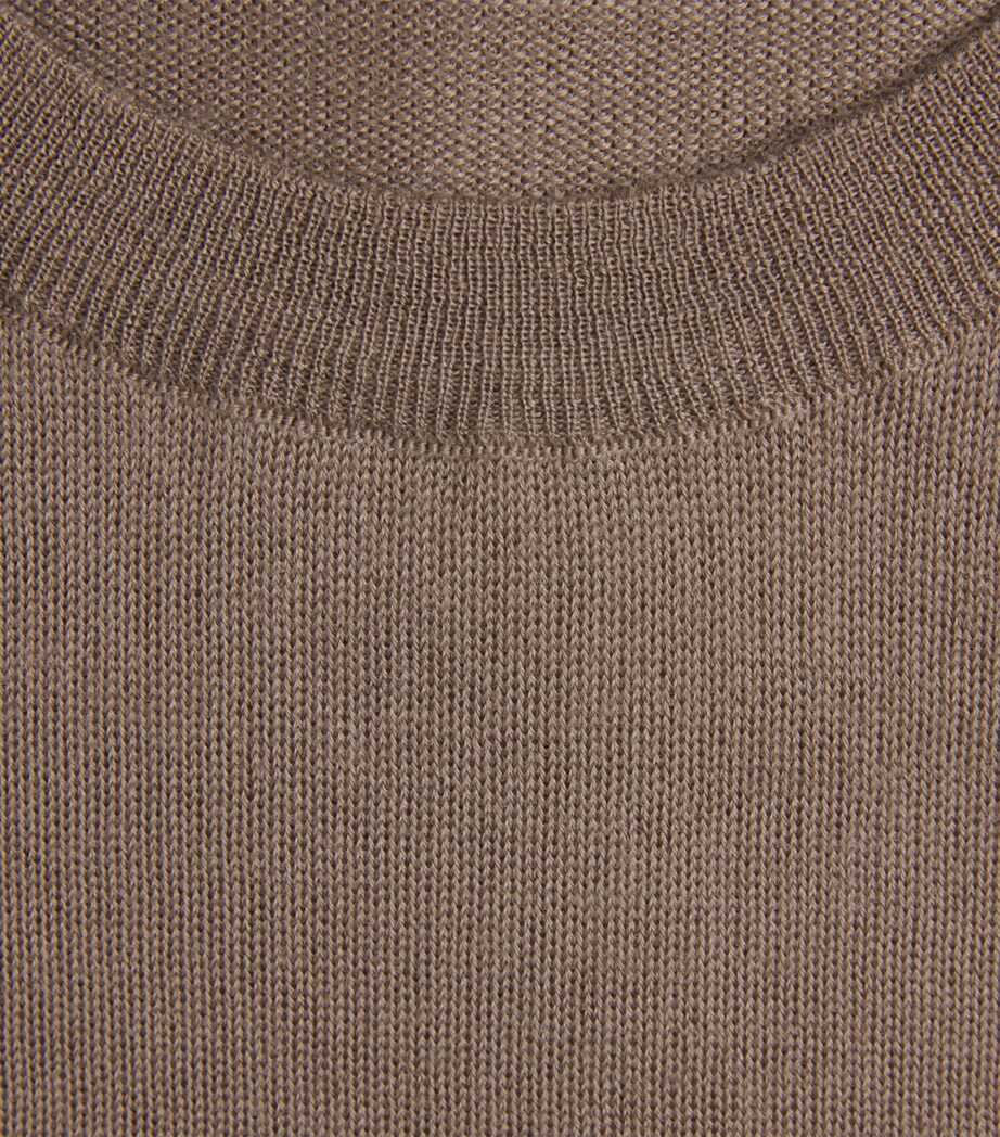 Colombo Mens Cashmere T-Shirt Brown Image 6
