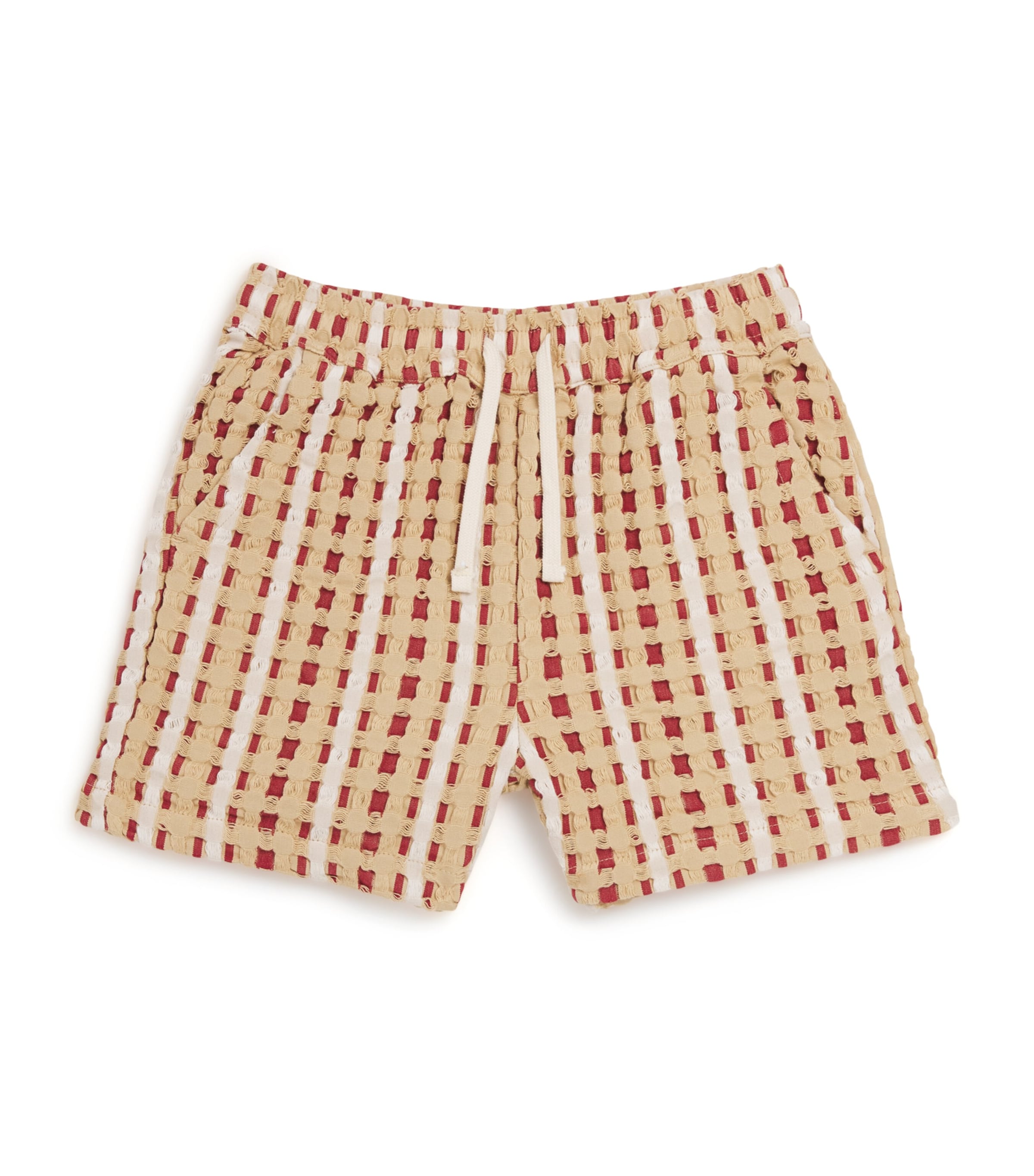 Cotton Waffle Weave Lano Braga Shorts (4-12 Years) 64 RED Image 1