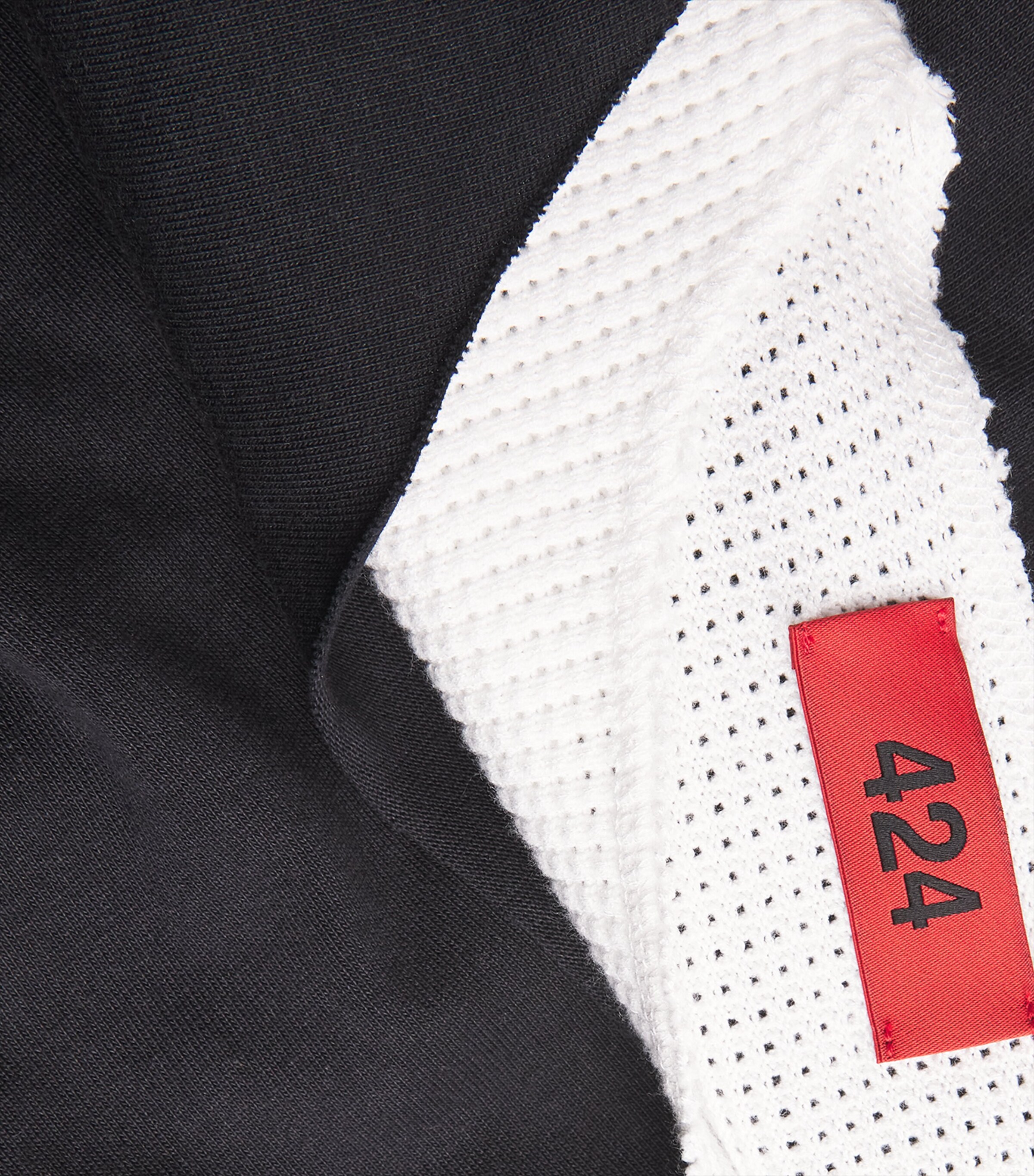 Double-Layer Distressed T-Shirt BLACK/SALT WHITE Image 5