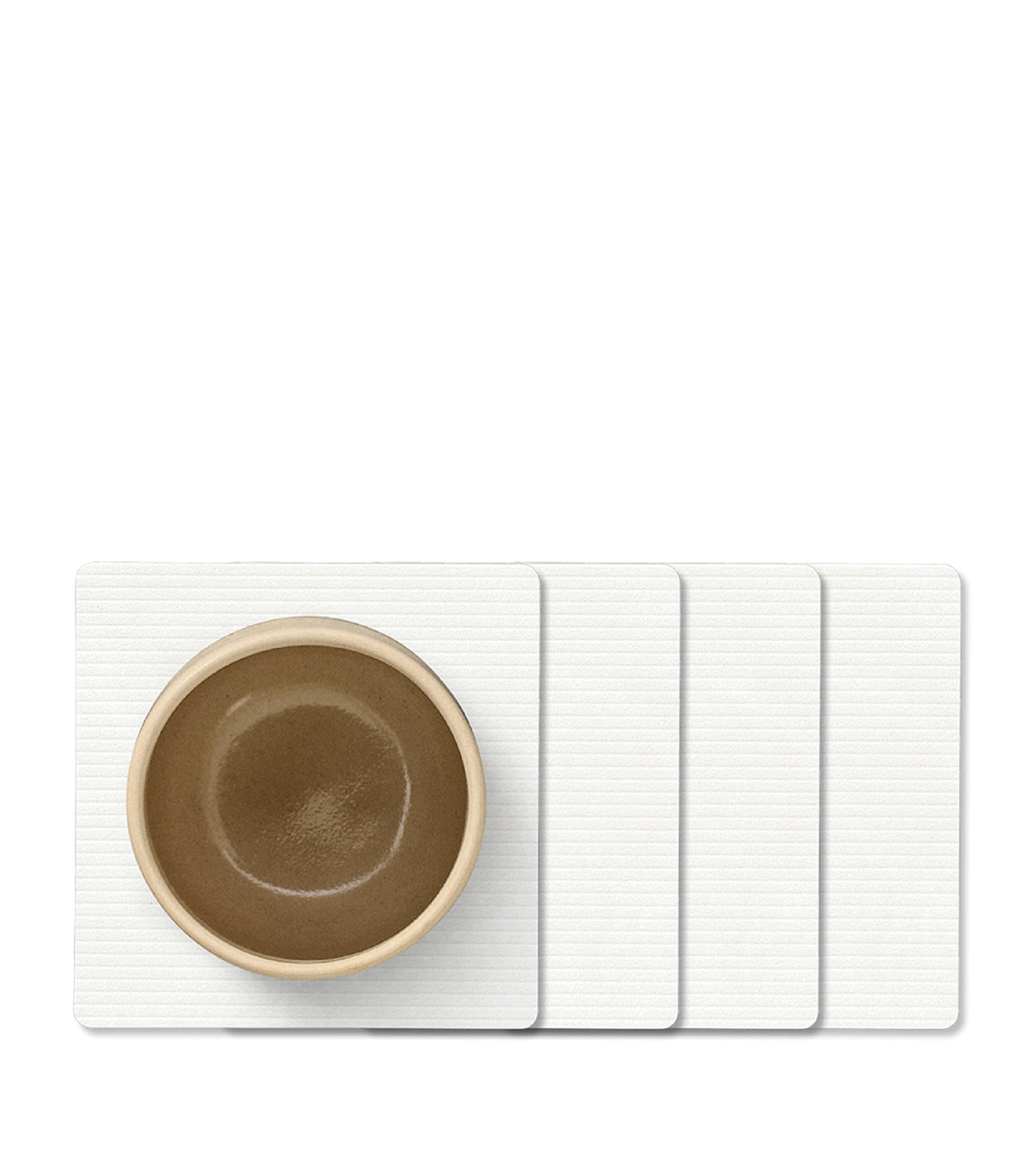 Lind Dna Square Corduroy Coasters In White