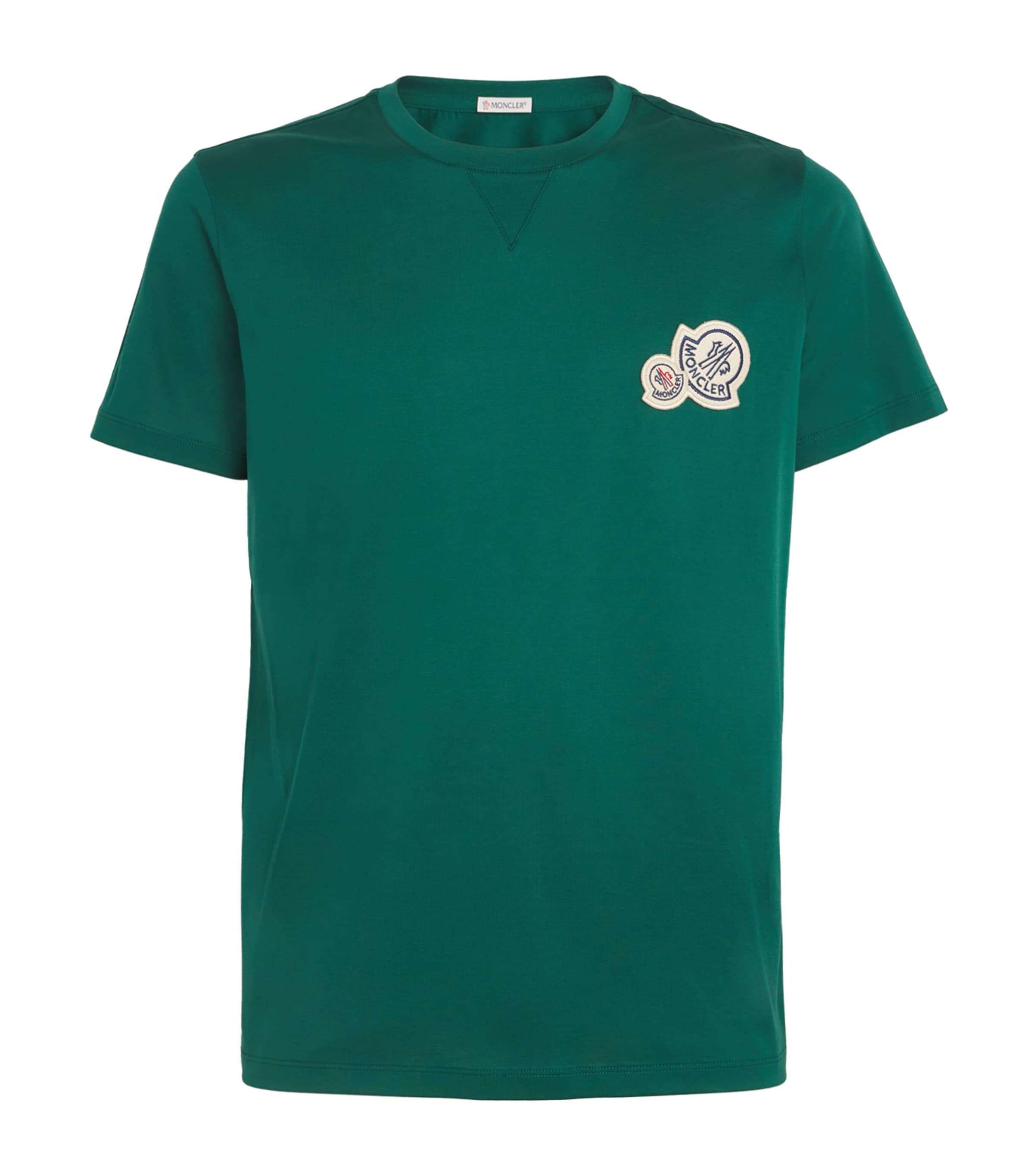 Shop Moncler Cotton Logo-patch T-shirt In Green