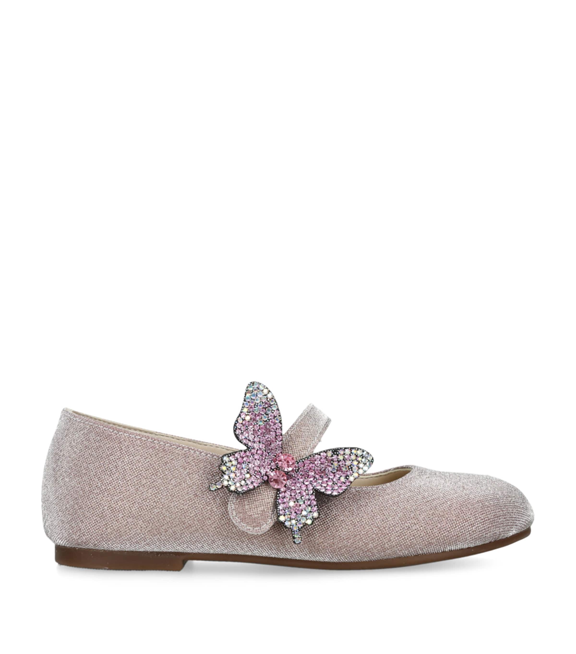 BabyWalker Crystal Butterfly Ballet Flats Pale Pink Image 1