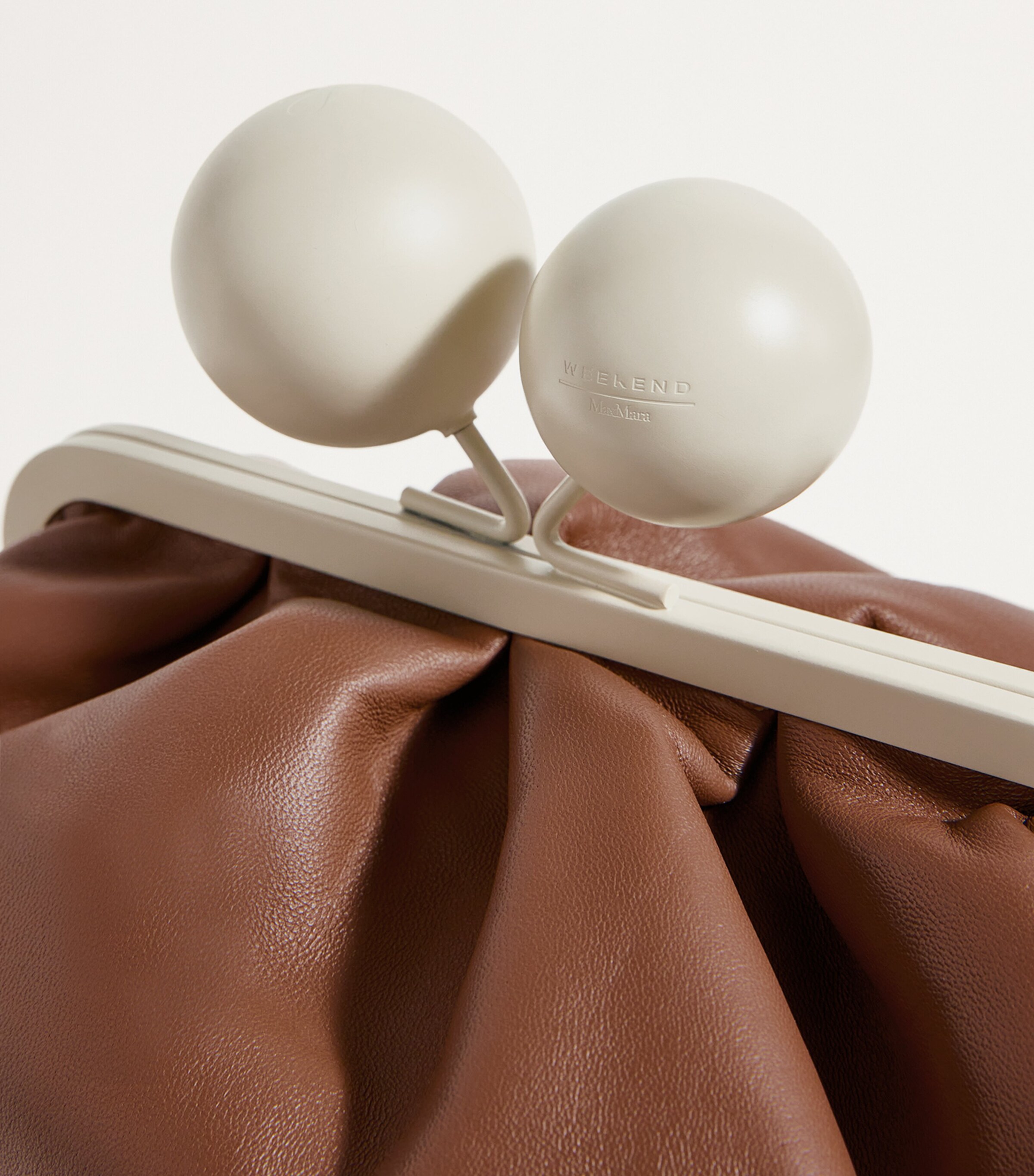 Weekend Max Mara Brown Medium Leather Pasticcino Clutch Bag