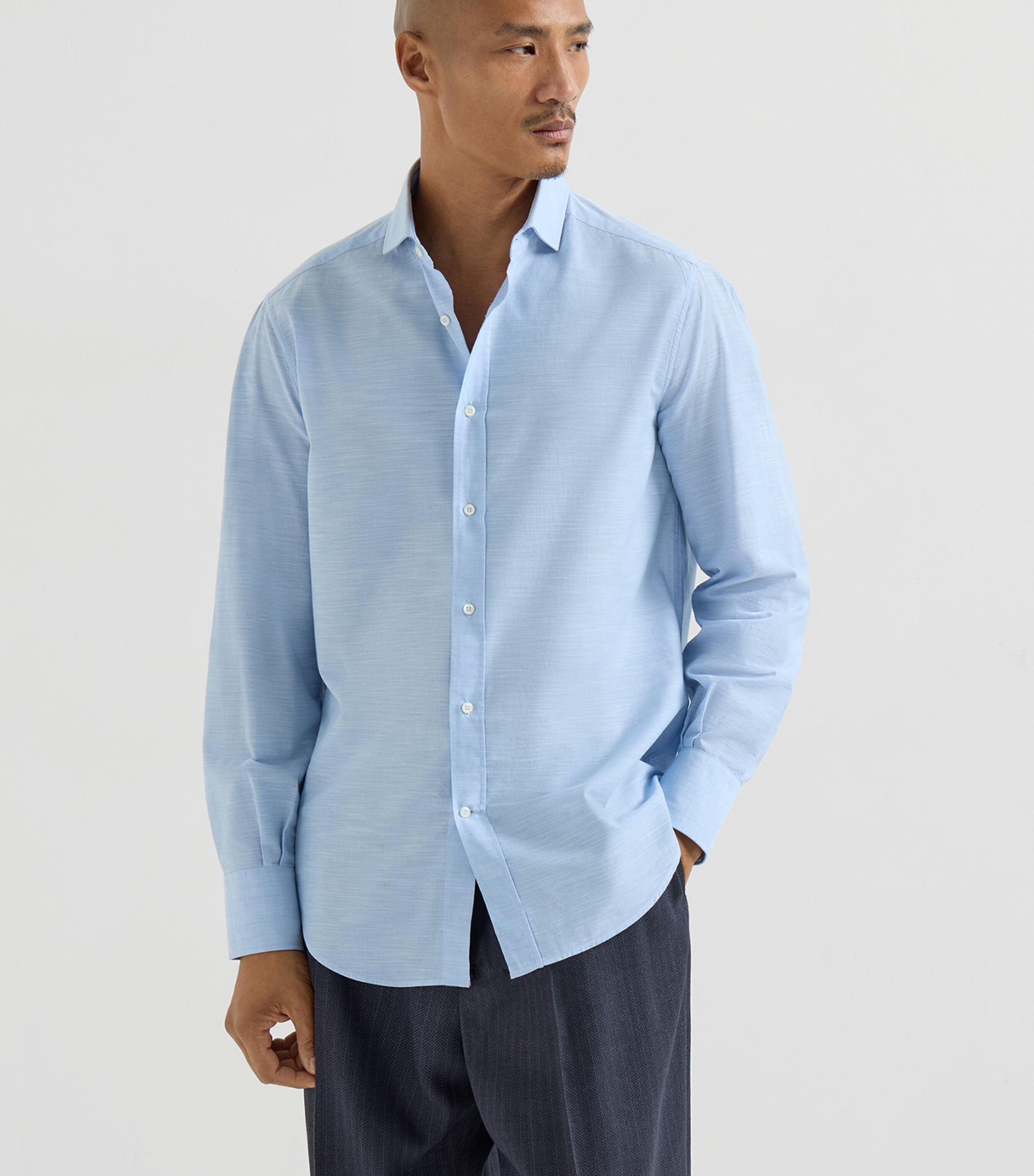 Brunello Cucinelli Mens Cotton Oxford Shirt Image 3