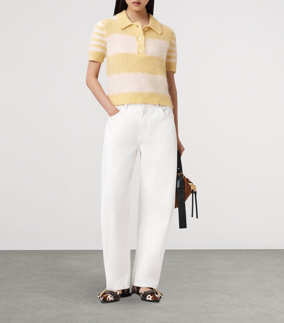 Knitted Clem Polo Shirt HAY YELLOW/WHITE Image 3