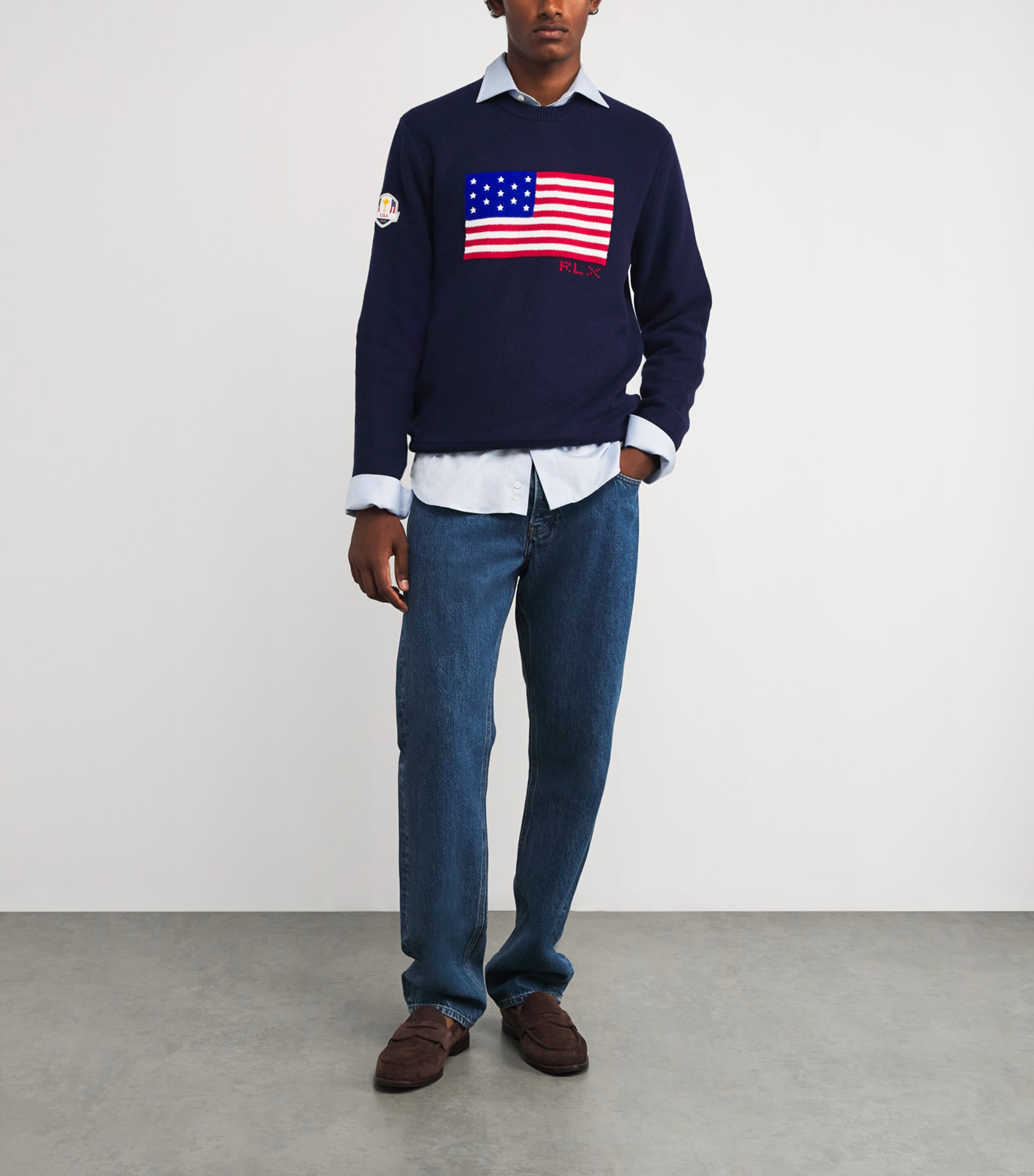 Cotton Ryder Cup Flag Sweater REFINED NAVY Image 2