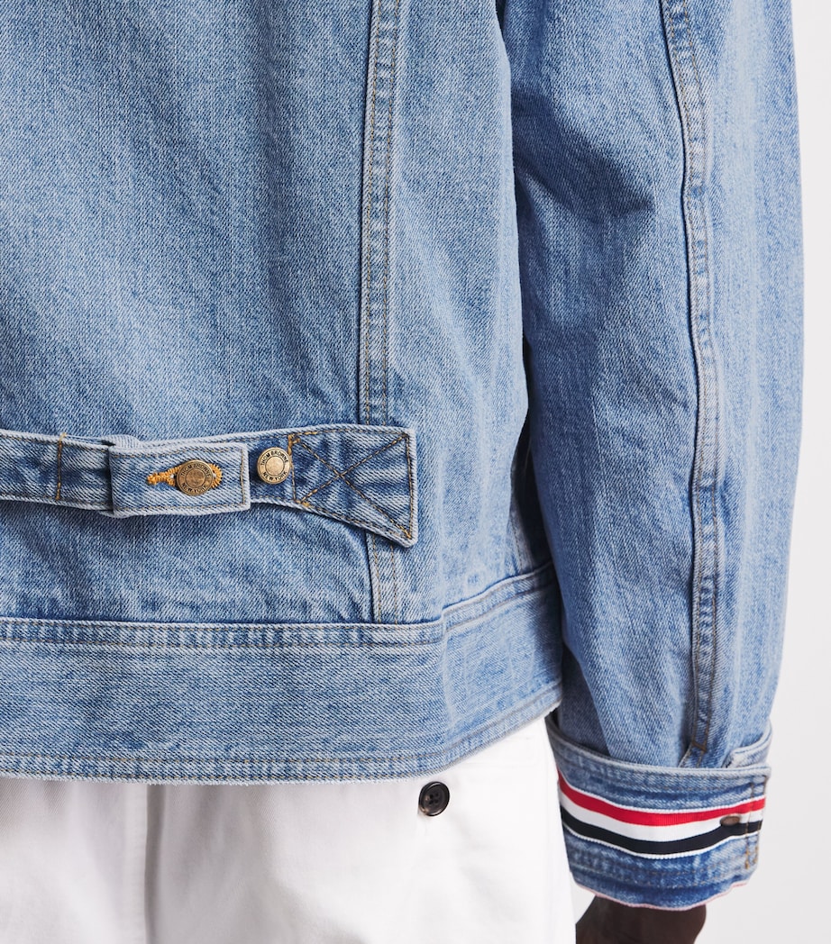 Thom Browne Mens Selvedge Denim Backstrap Utility Jacket Light Blue Image 3