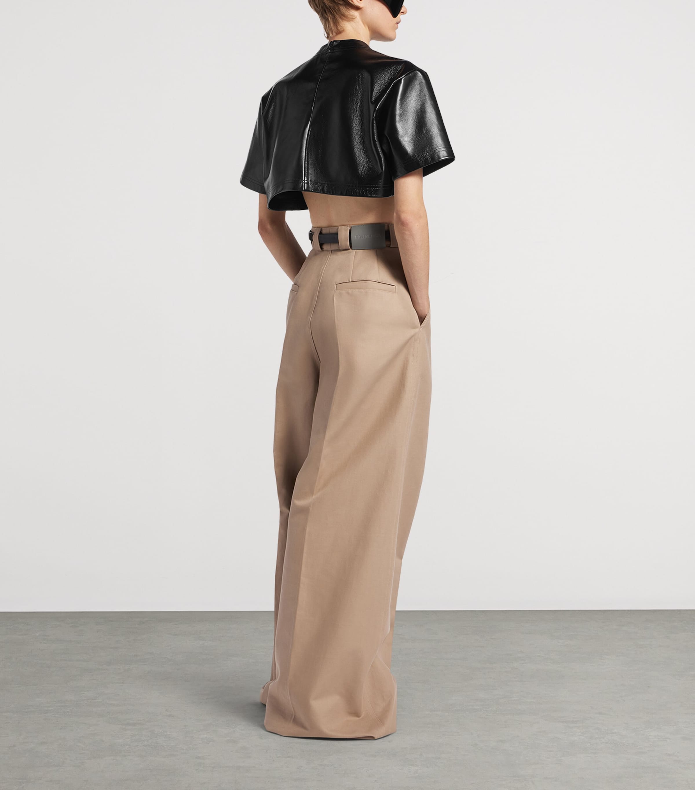 Balenciaga Womens Wide-Leg Flared Trousers Image 3