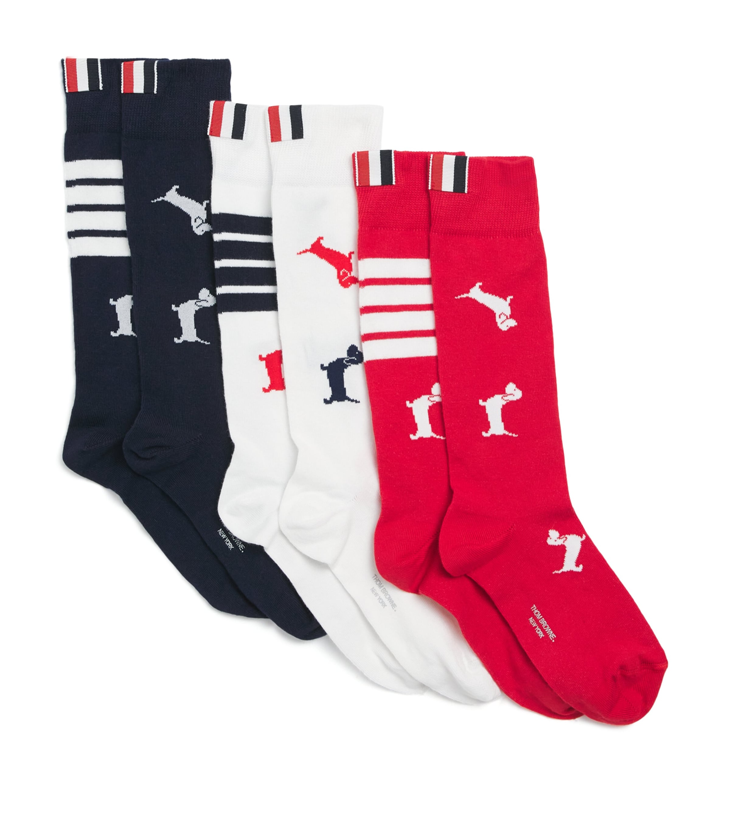 Thom Browne Pack Of 3 Mid-calf Socks