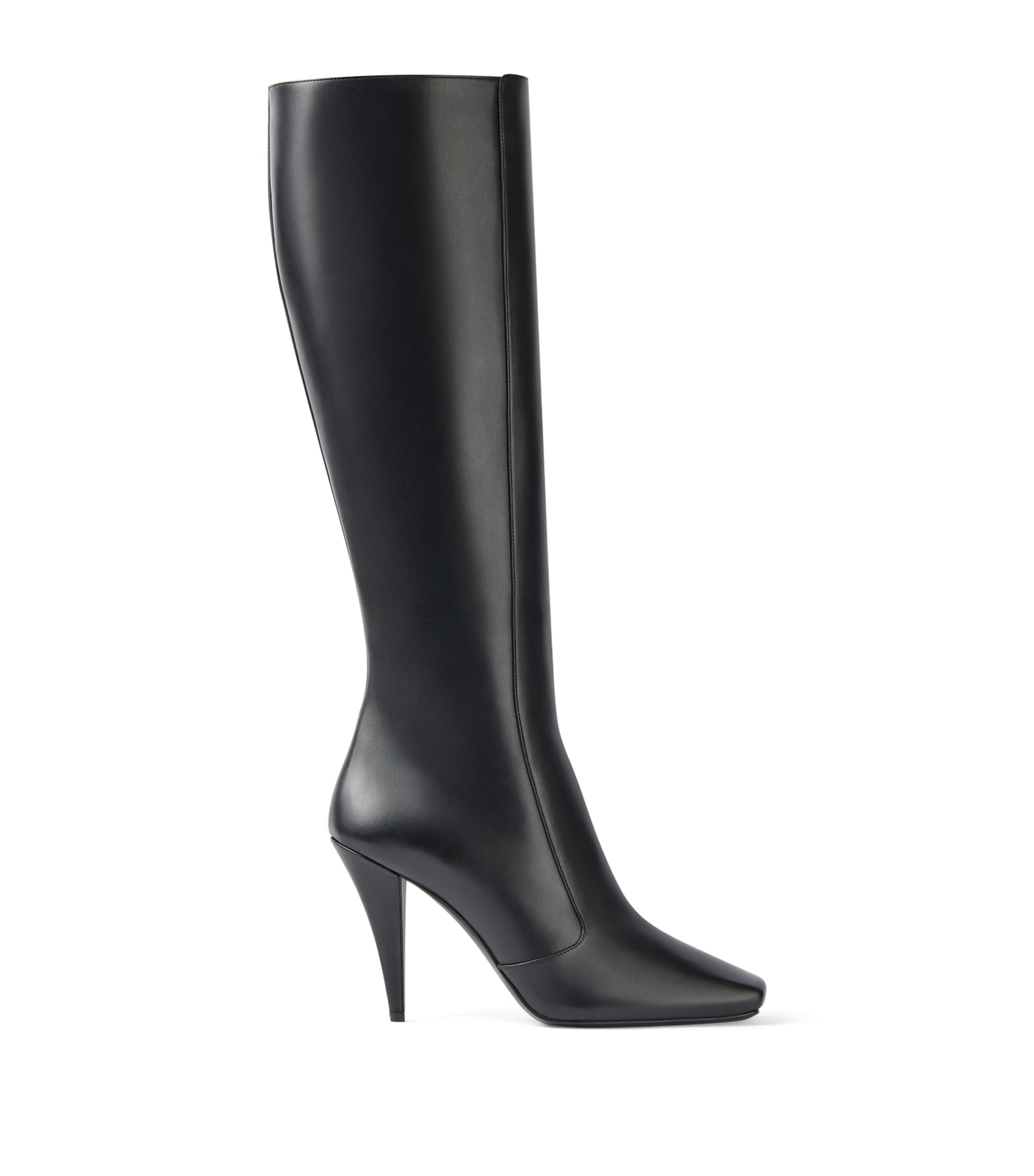Leather Knee-High Boots 95 BLACK Image 1