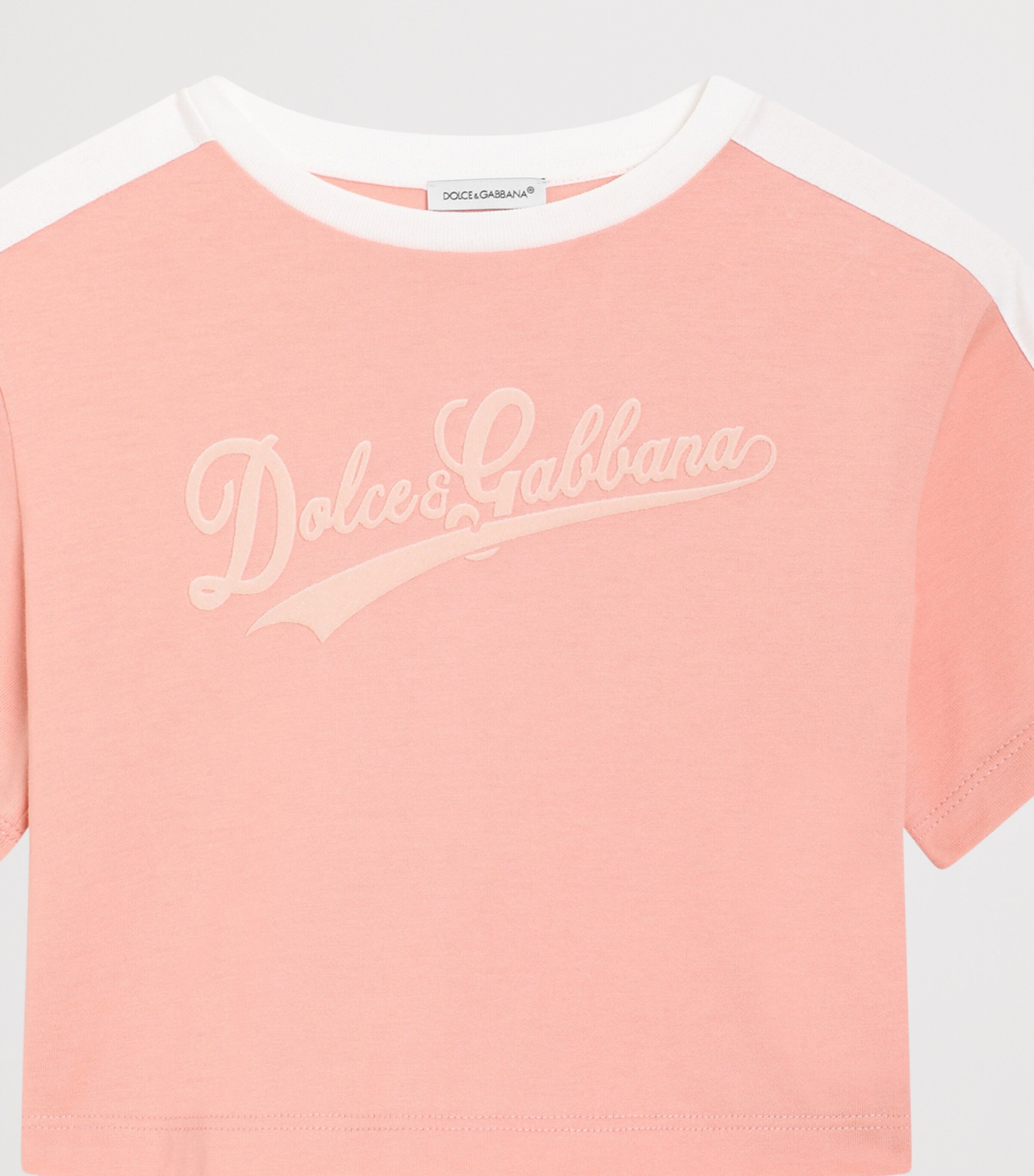 Dolce&Gabbana Kids Cotton Logo T-Shirt (8-12+ Years) Rose Image 3
