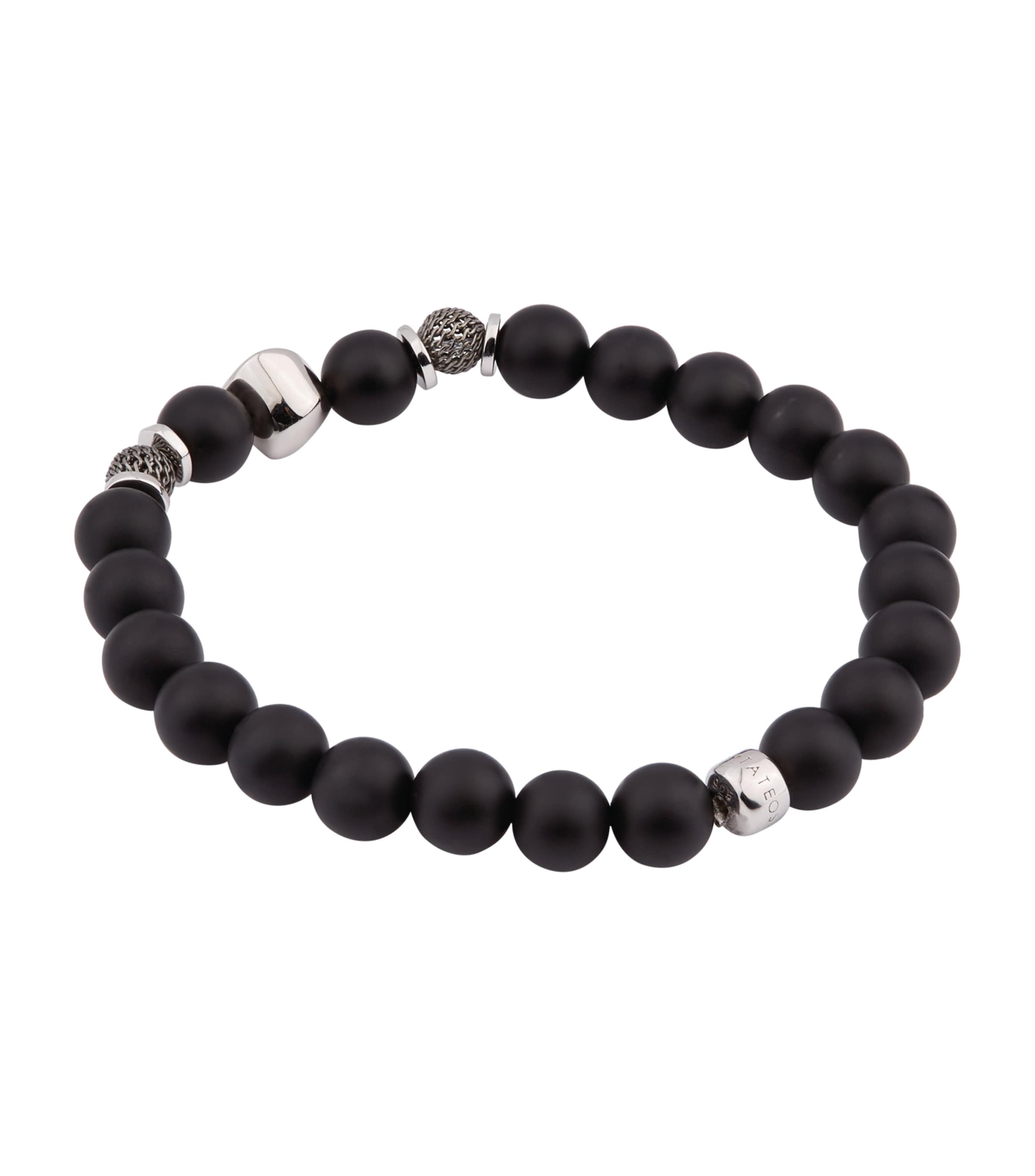 Sterling Silver Beaded Bracelet BLACK Image 5