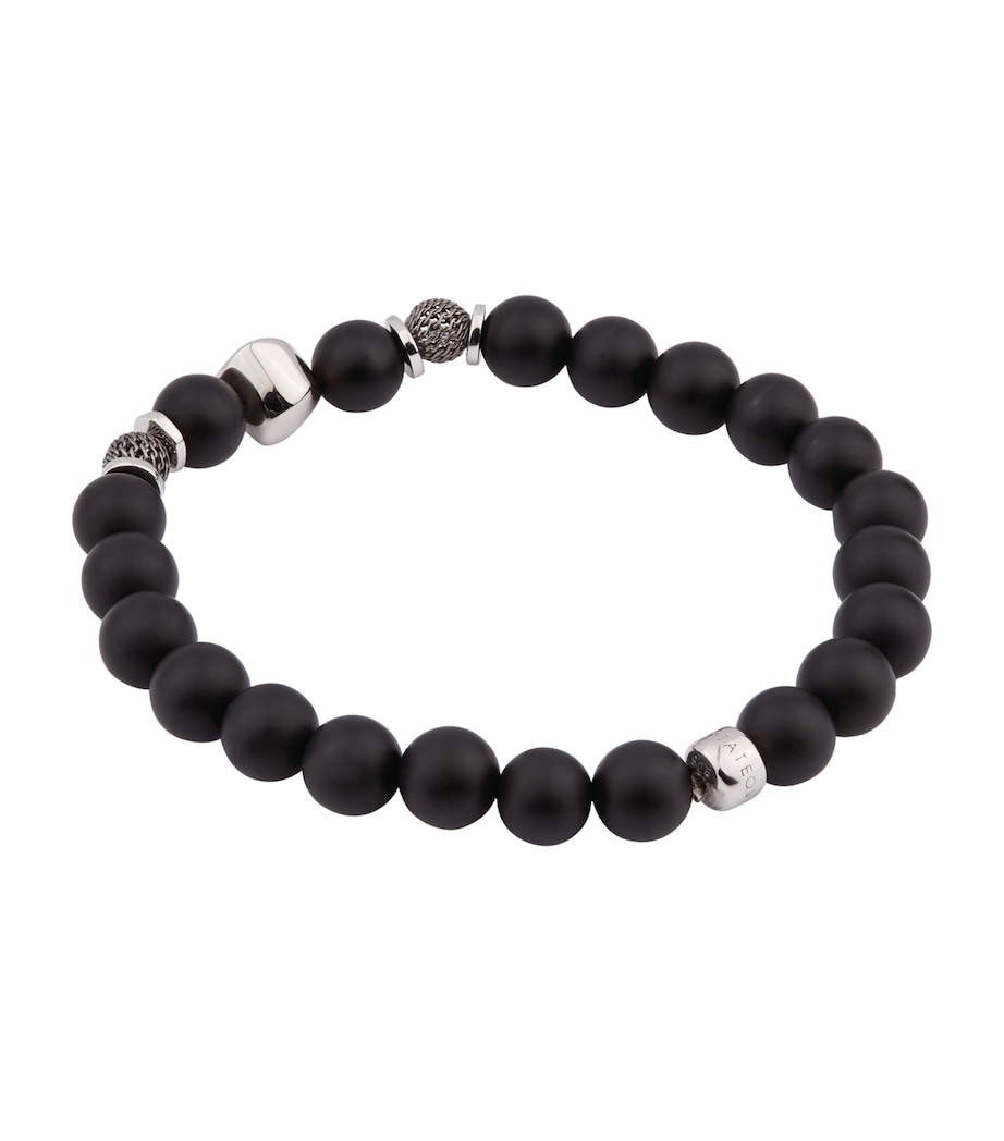 Sterling Silver Beaded Bracelet BLACK Image 5