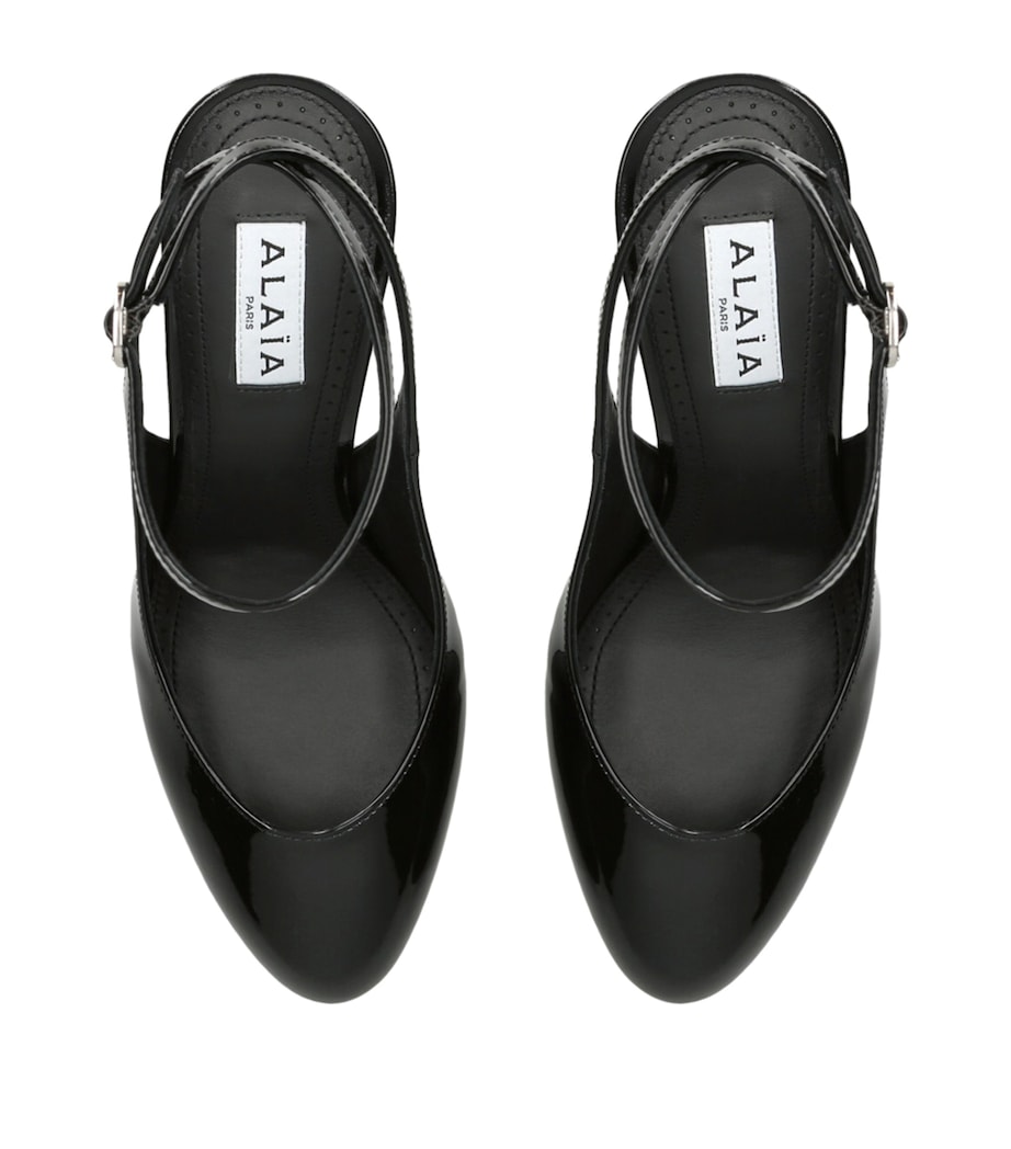 Patent Leather Slingback Pumps 90 BLACK Image 4