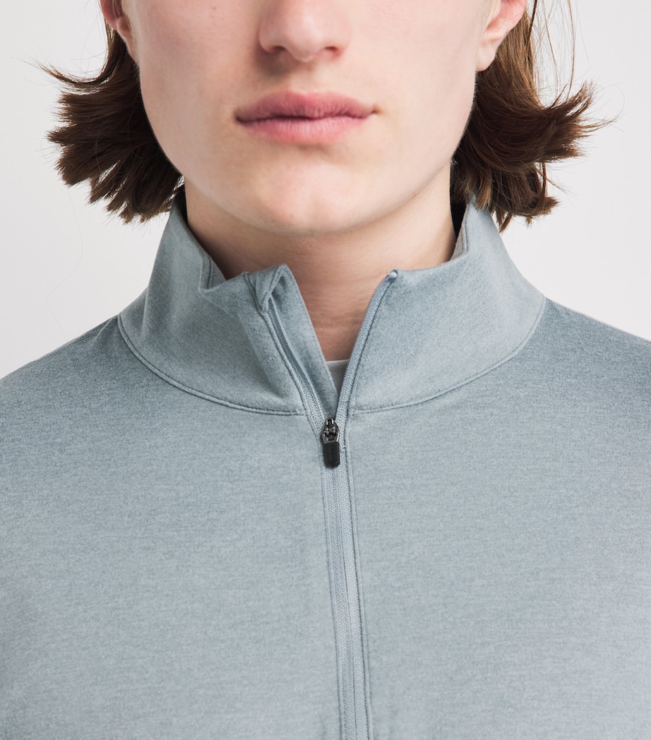 VUORI Mens Ponto Quarter-Zip Sweatshirt Hyb Misty Blu Heathr Image 3