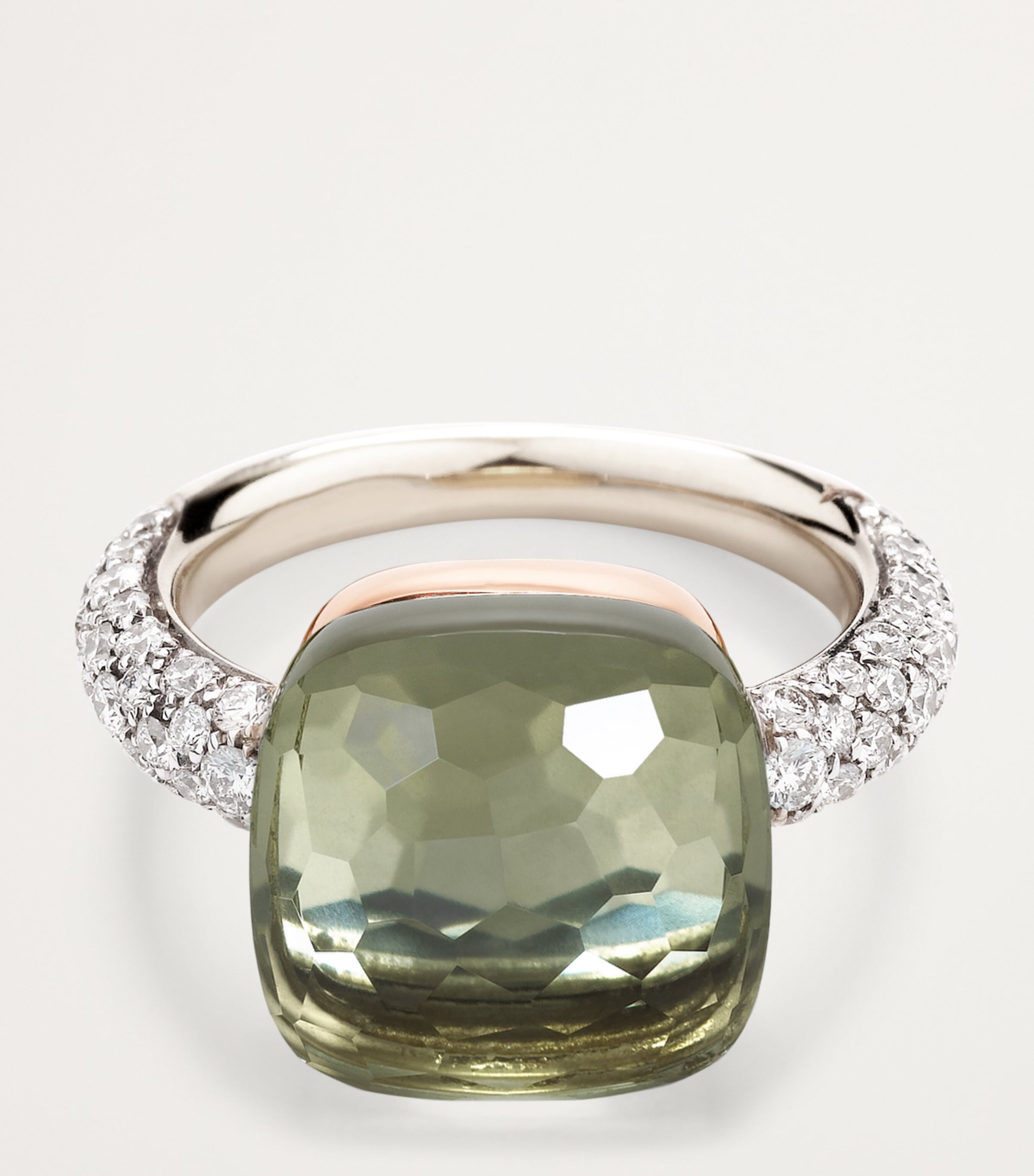 Mixed Gold, Diamond and Prasiolite Nudo Maxi Ring DB0PA Image 2