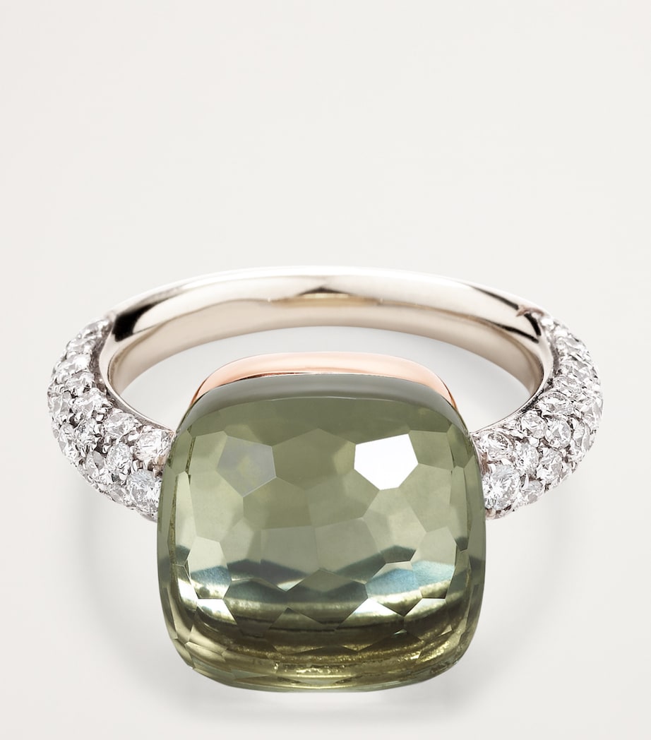 Mixed Gold, Diamond and Prasiolite Nudo Maxi Ring DB0PA Image 2