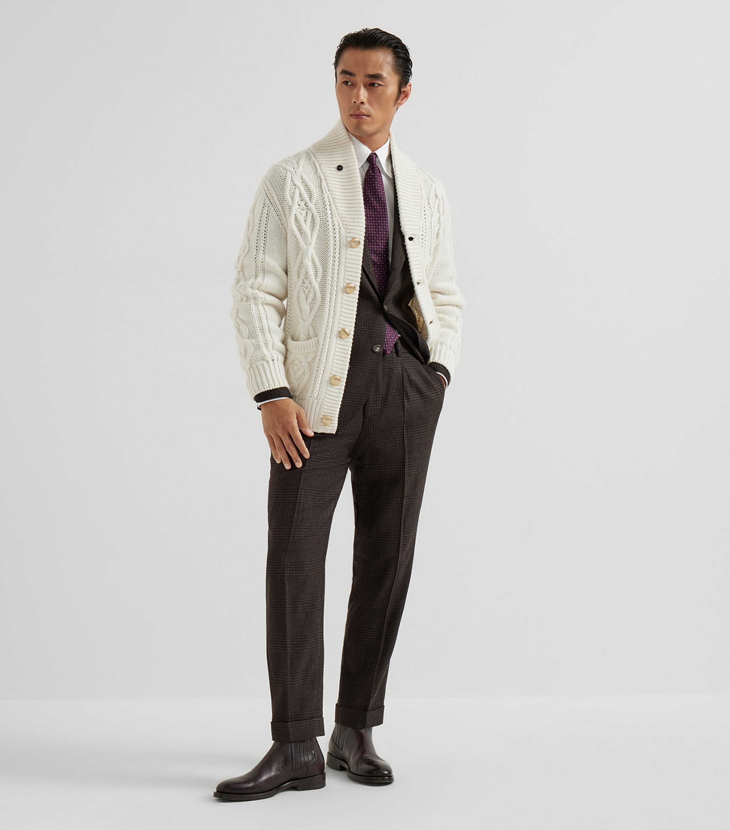 Cashmere Cable-Knit Cardigan C2723 Image 4