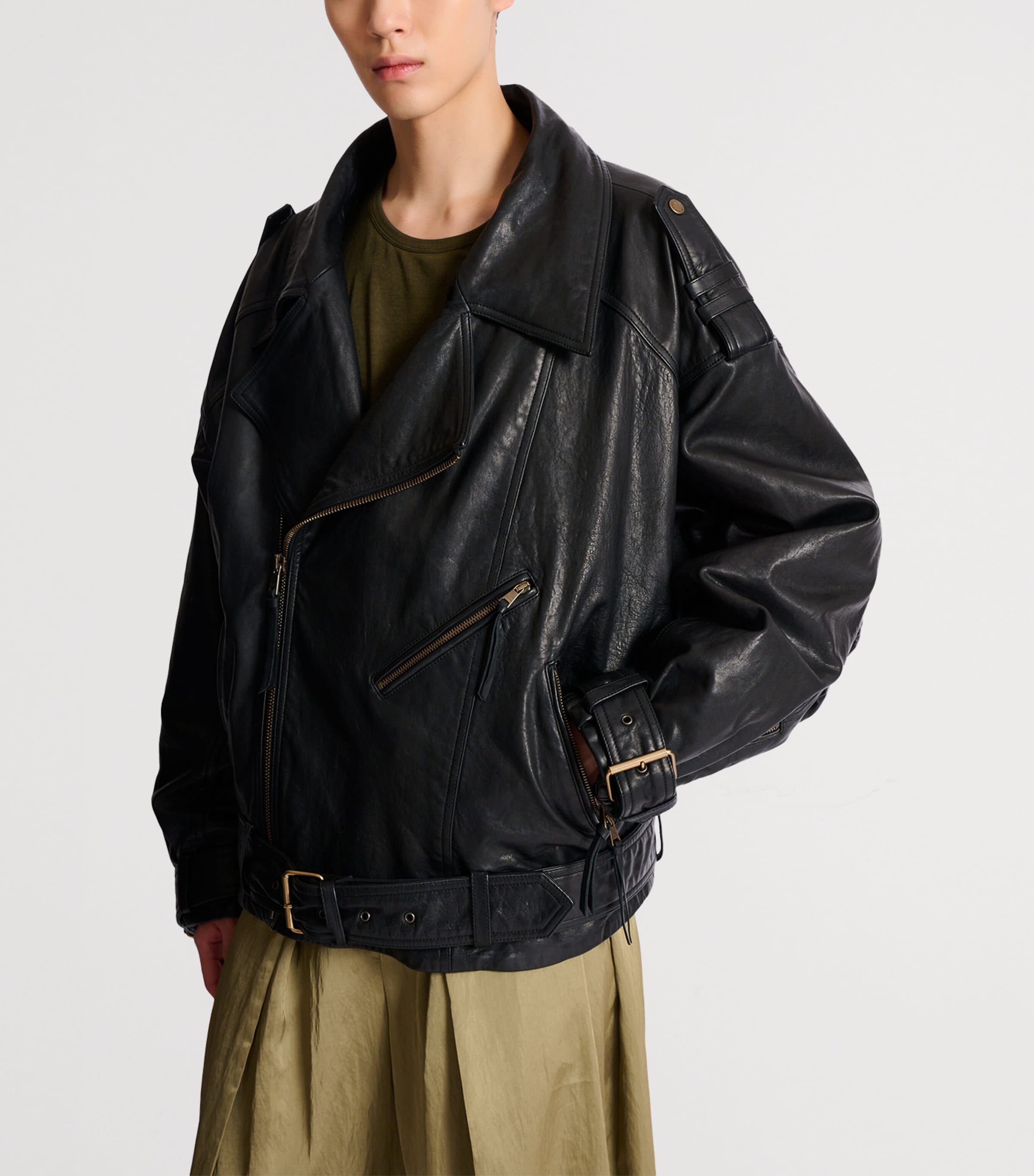 Lambskin Biker Jacket 0PA NOIR Image 7