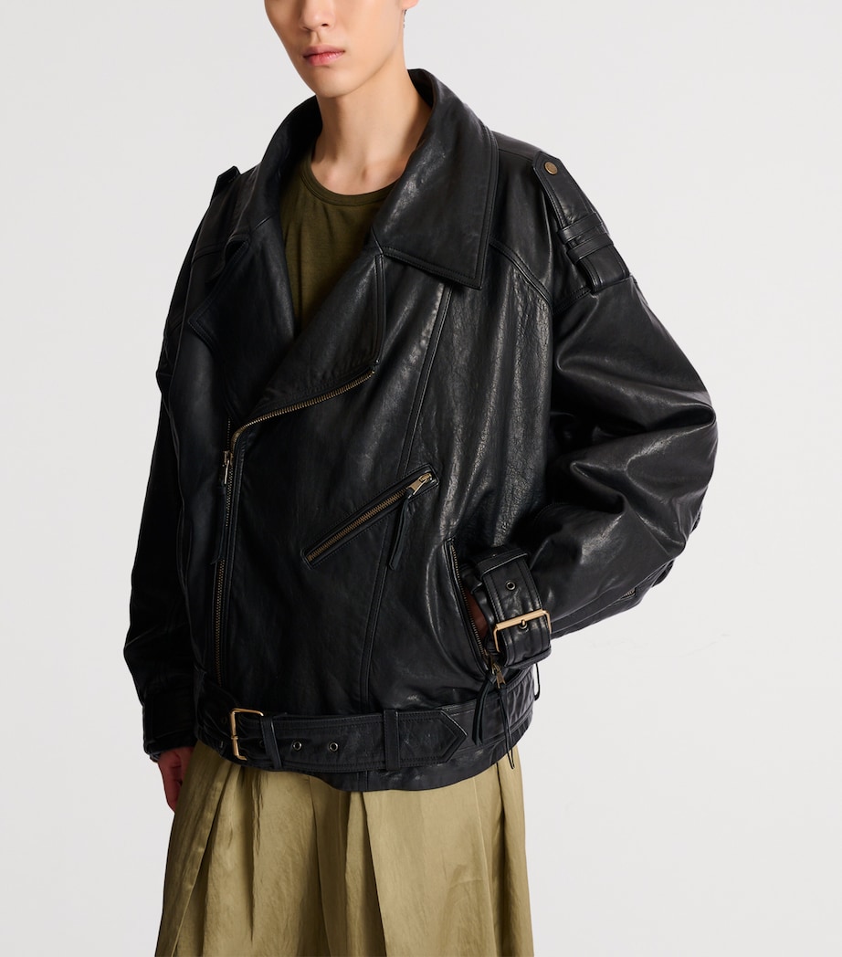 Lambskin Biker Jacket 0PA NOIR Image 7