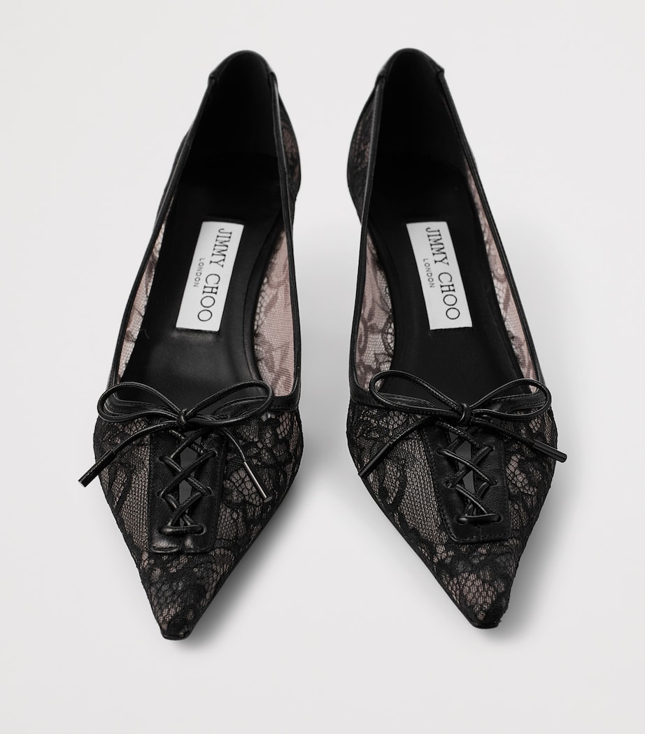 Jimmy Choo Womens Scarlett 50 Lace Pumps Black/black Image 4