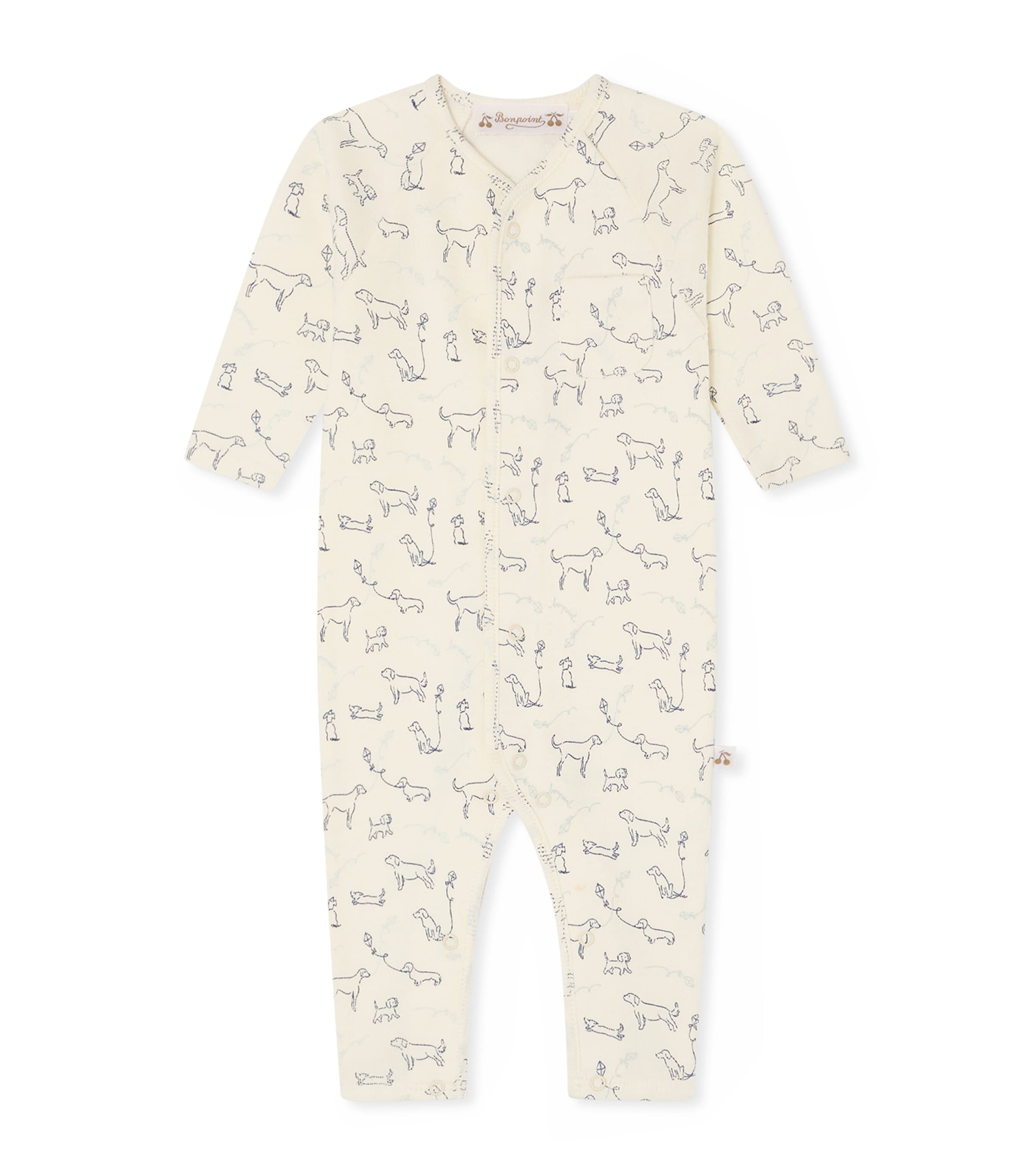 Bonpoint Cotton Printed Playsuit (1-18 Months) Im Bleu Nuit Image 1