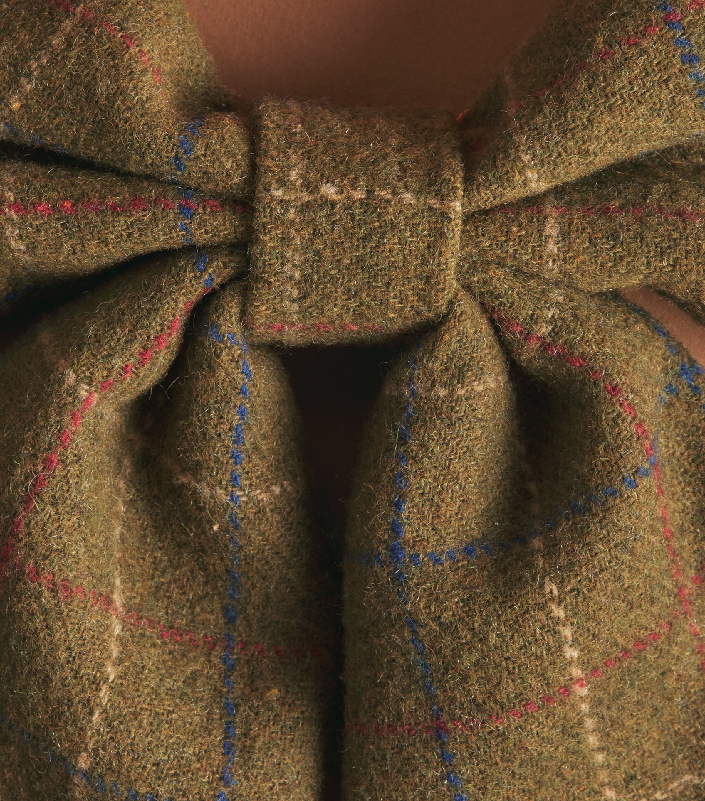 Luxury Garland Tweed Bow Tree Decoration Check Green Image 2